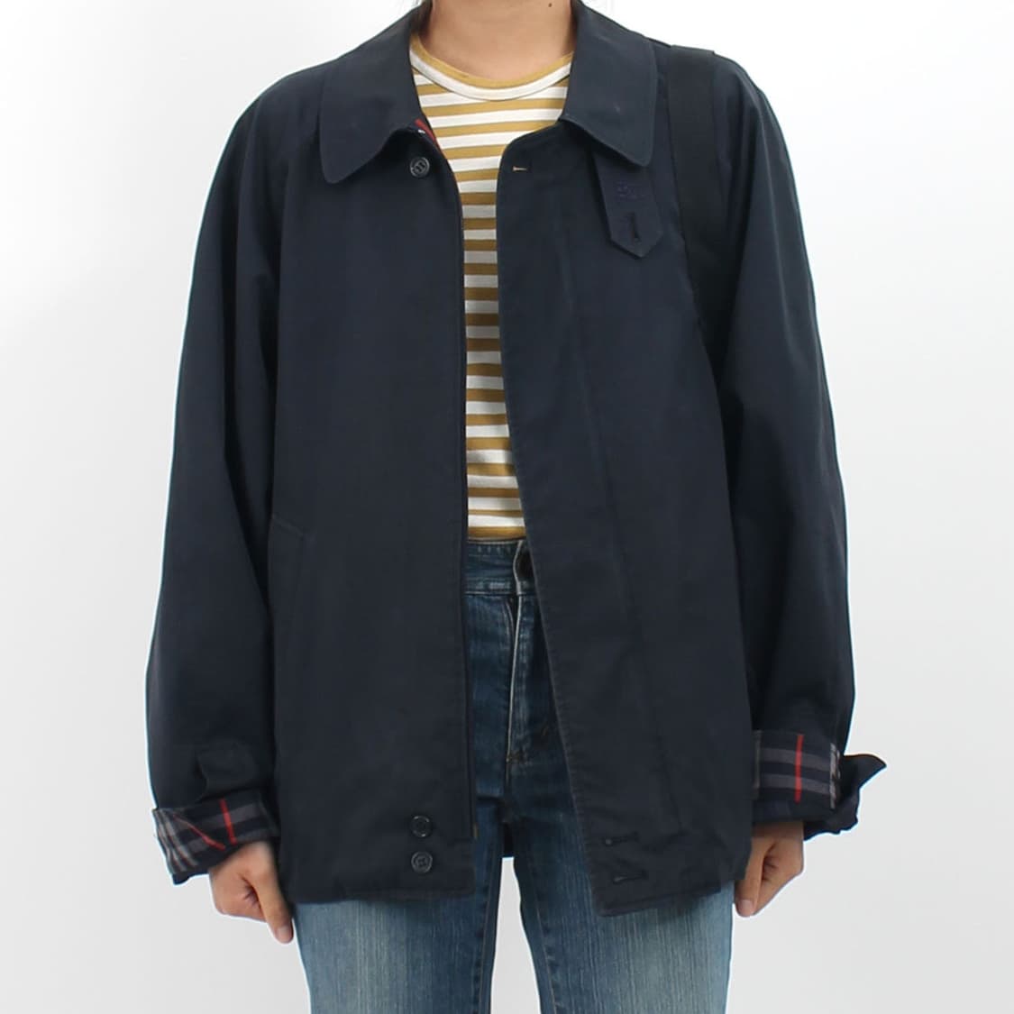 버버리 빈티지 네이비 코튼 자켓 상품이미지2
