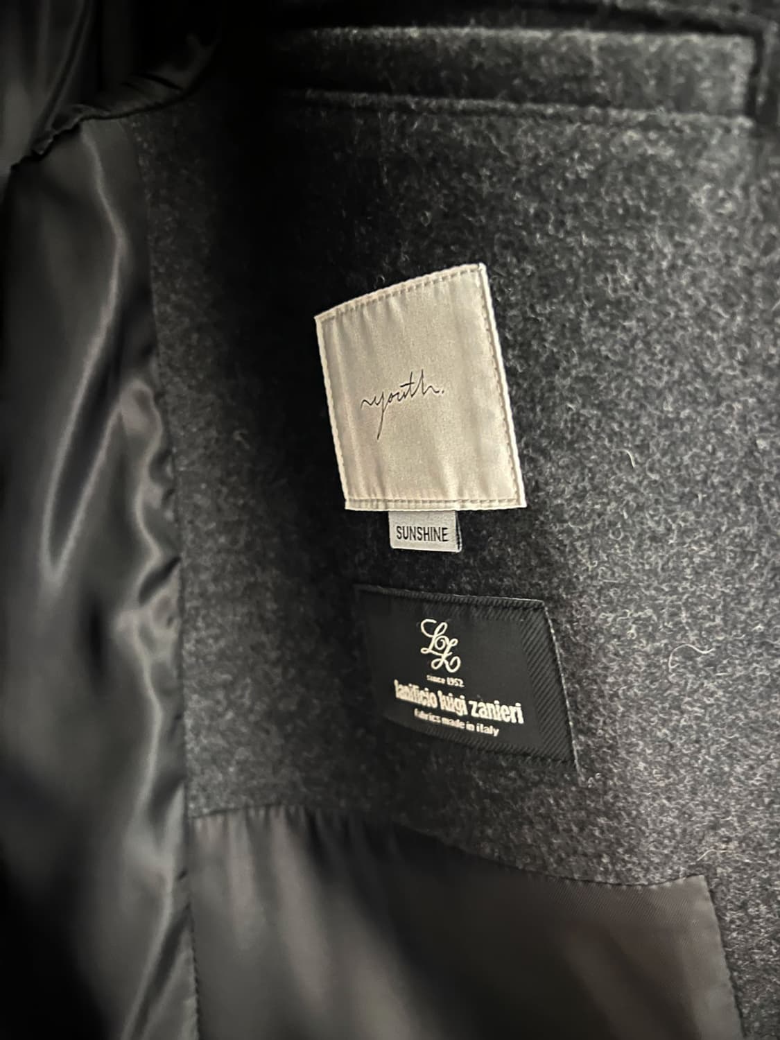 유스 체스터필드 코트 차코르 s 상품이미지5