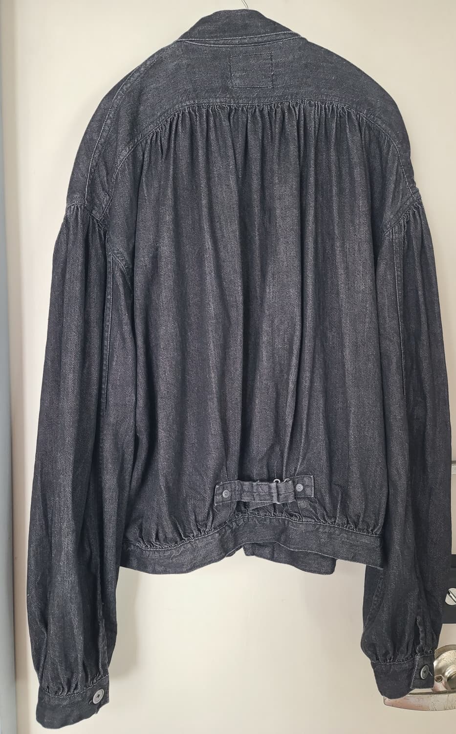 [Free] 캐피탈 8oz 집시 블라우스 데님 자켓 블랙 (국문택) 상품이미지4