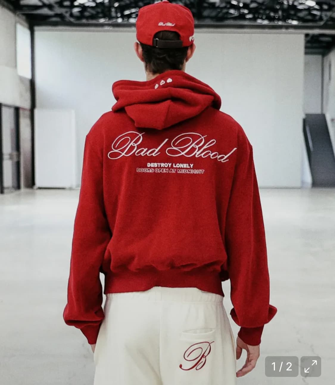 배드블러드 후드집업 레드 상품이미지1