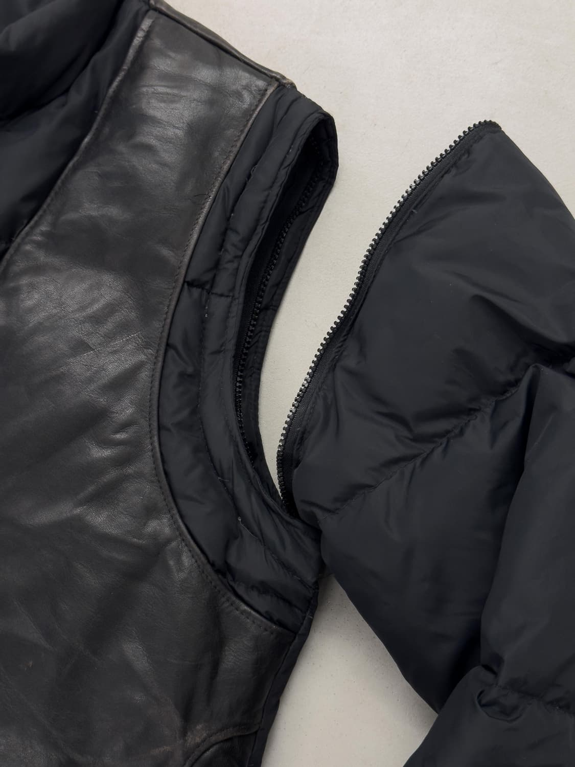 80s 쇼트 레더 다운 자켓 상품이미지2