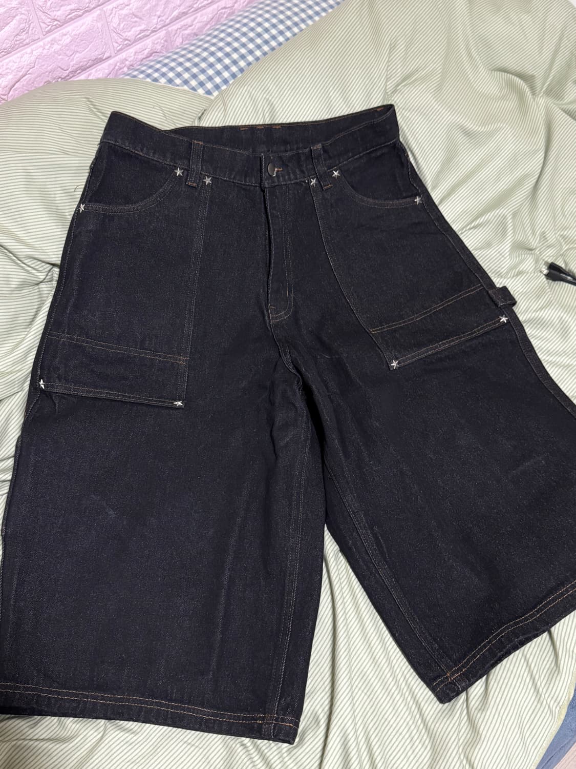 엠오오 백로고 카펜터 인디고 데님 버뮤다팬츠 L사이즈 상품이미지2