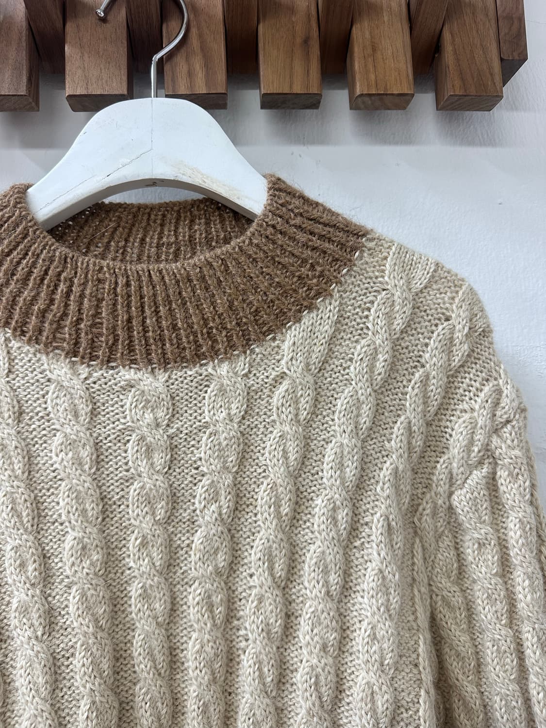 핸드메이드 Handmade Knit 양모 울 혼방 케이블 니트 스웨터  상품이미지2