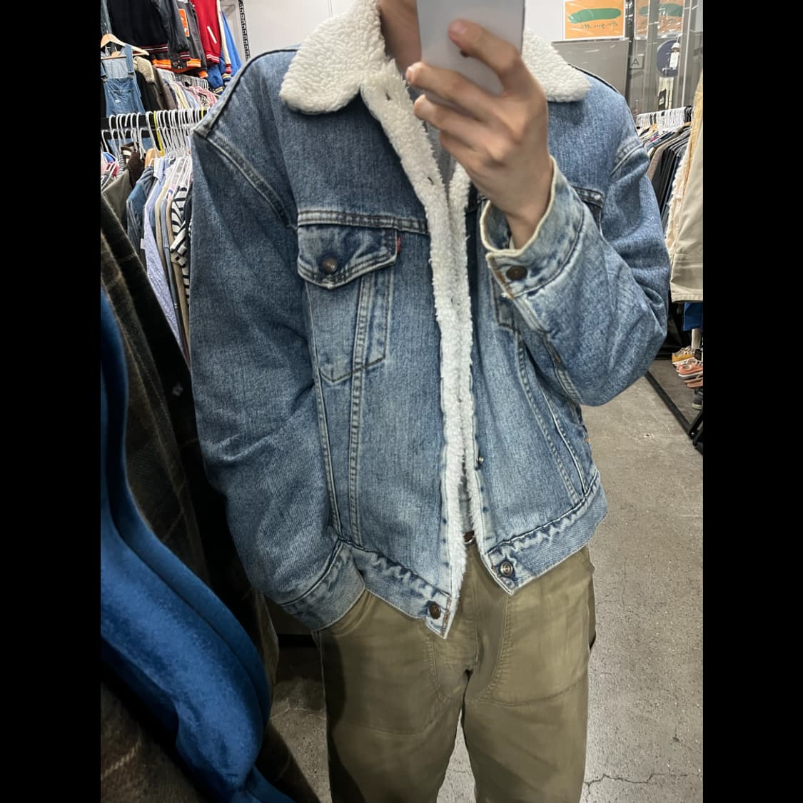 90s 리바이스 쉐르파 데님 자켓 Made in USA 상품이미지4