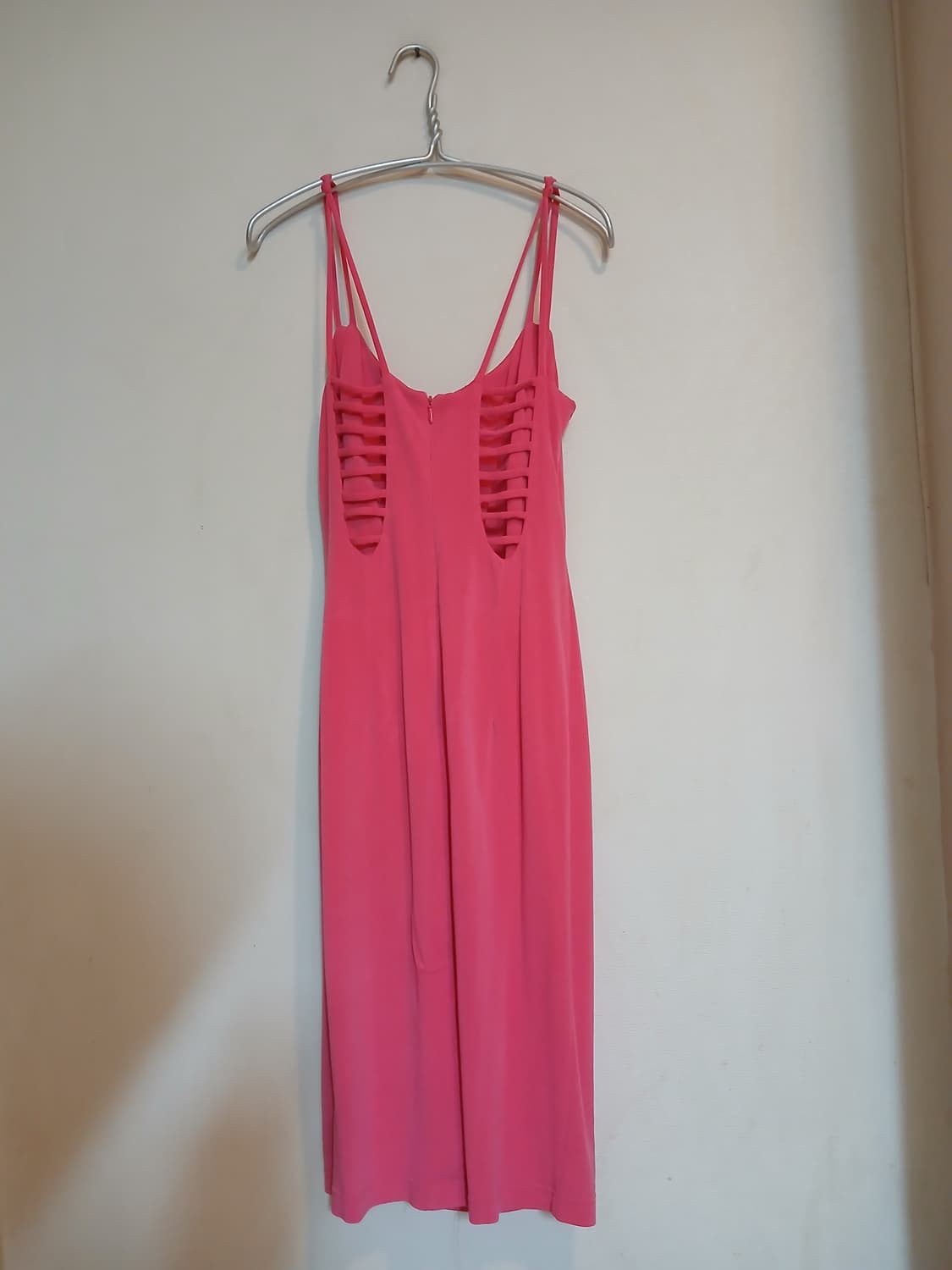 고급 핑크 파티 드레스 캡 셔링 나시 원피스 섹시 스판 클럽 슬림 홀복 상품이미지4