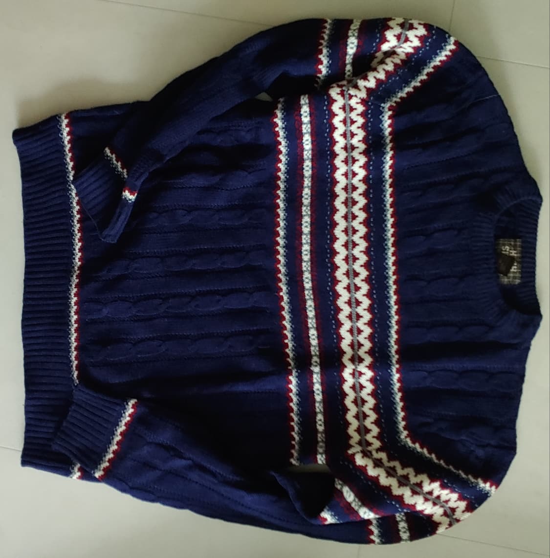 빈티지 니트 유럽 노르딕 코어 네이비 상품이미지2