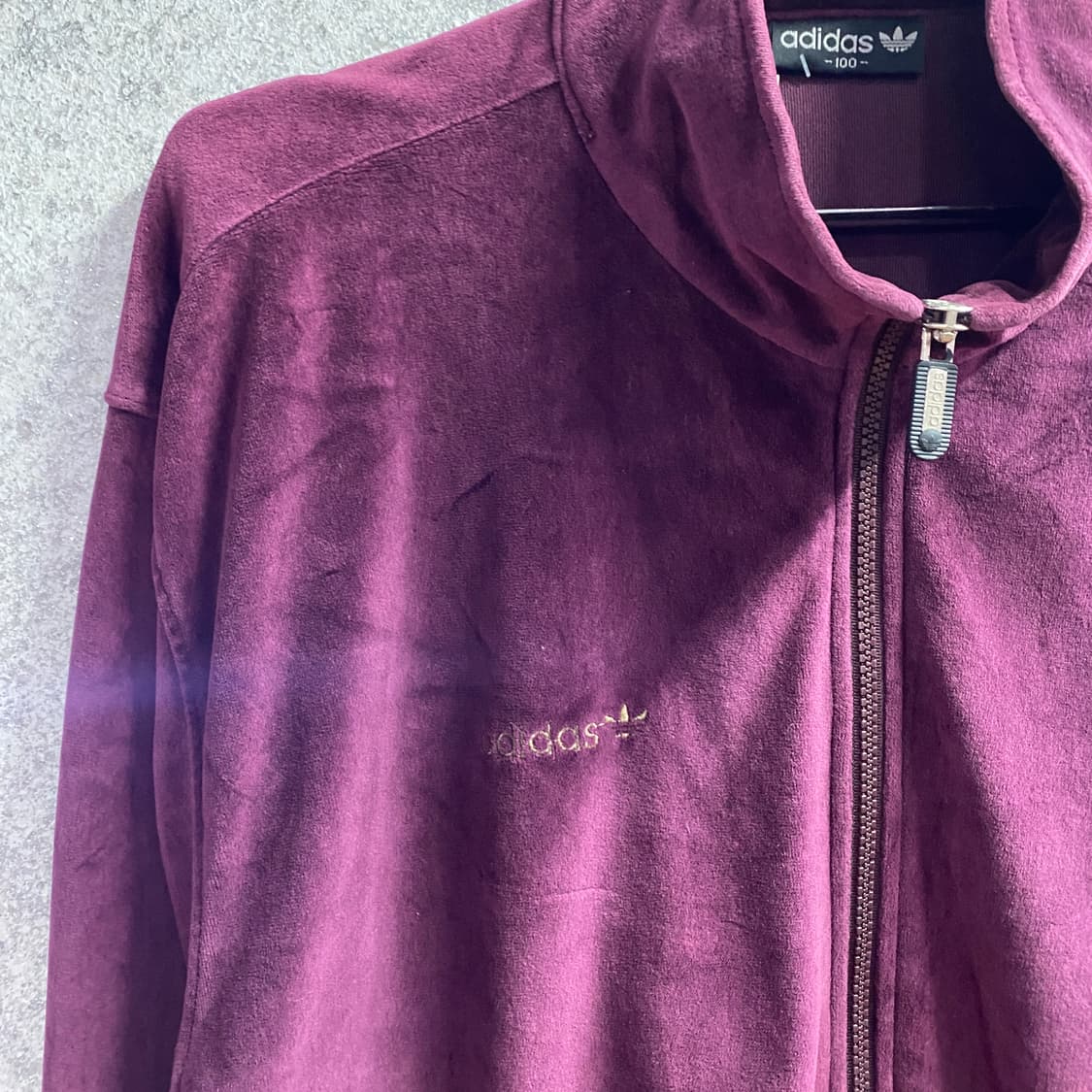 아디다스 90s 벨루어 버건디 트랙탑 져지 자켓  B4154 상품이미지3