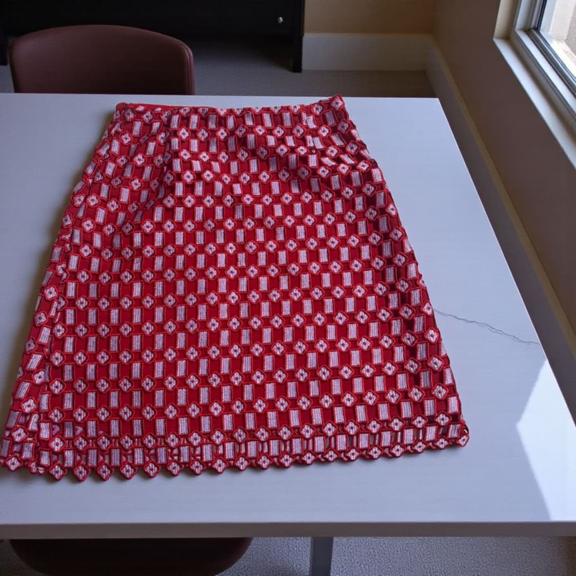 산드로 레드 레이스 미니스커트 정품 55사이즈 상품이미지2