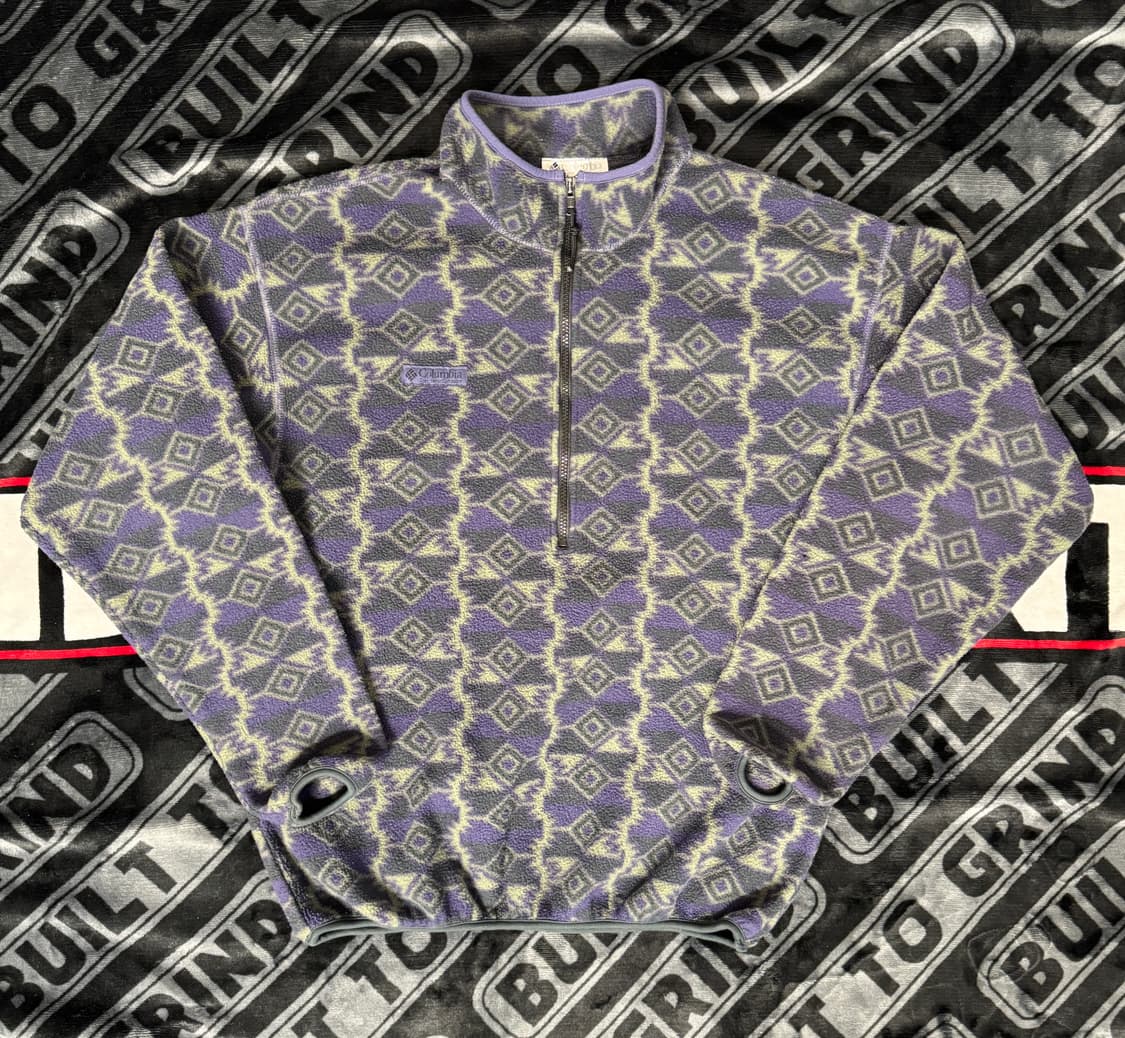 컬럼비아 1/4 지퍼 플리스 풀오버 퍼플 앤 라이트 그린 상품이미지1