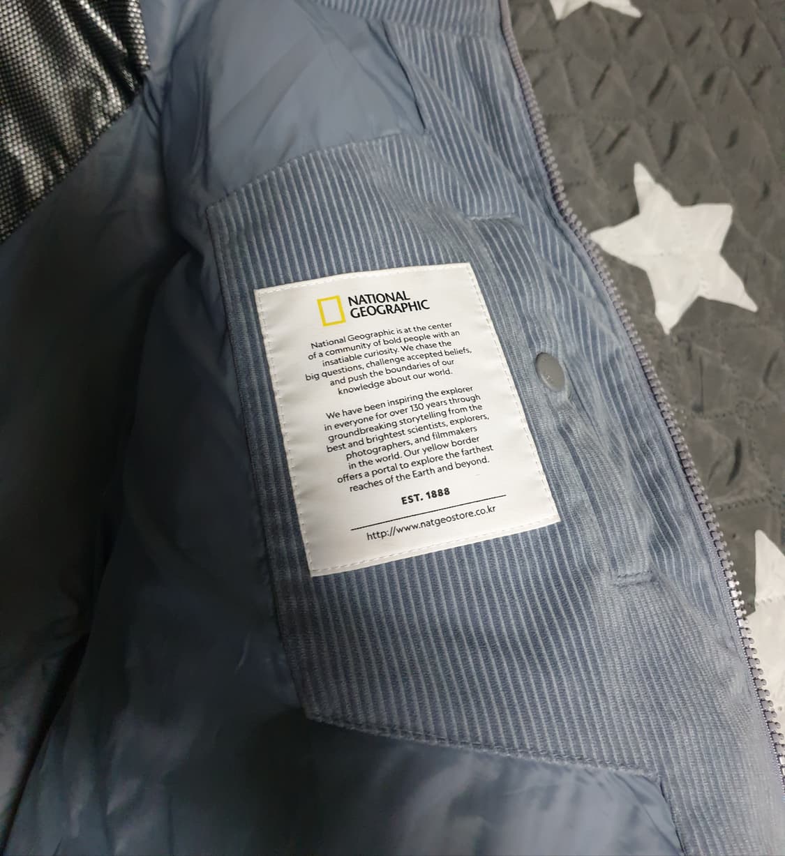 내셔널지오그래픽 덕다운 코듀로이 숏패딩 블루그레이 (XXL) 상품이미지6