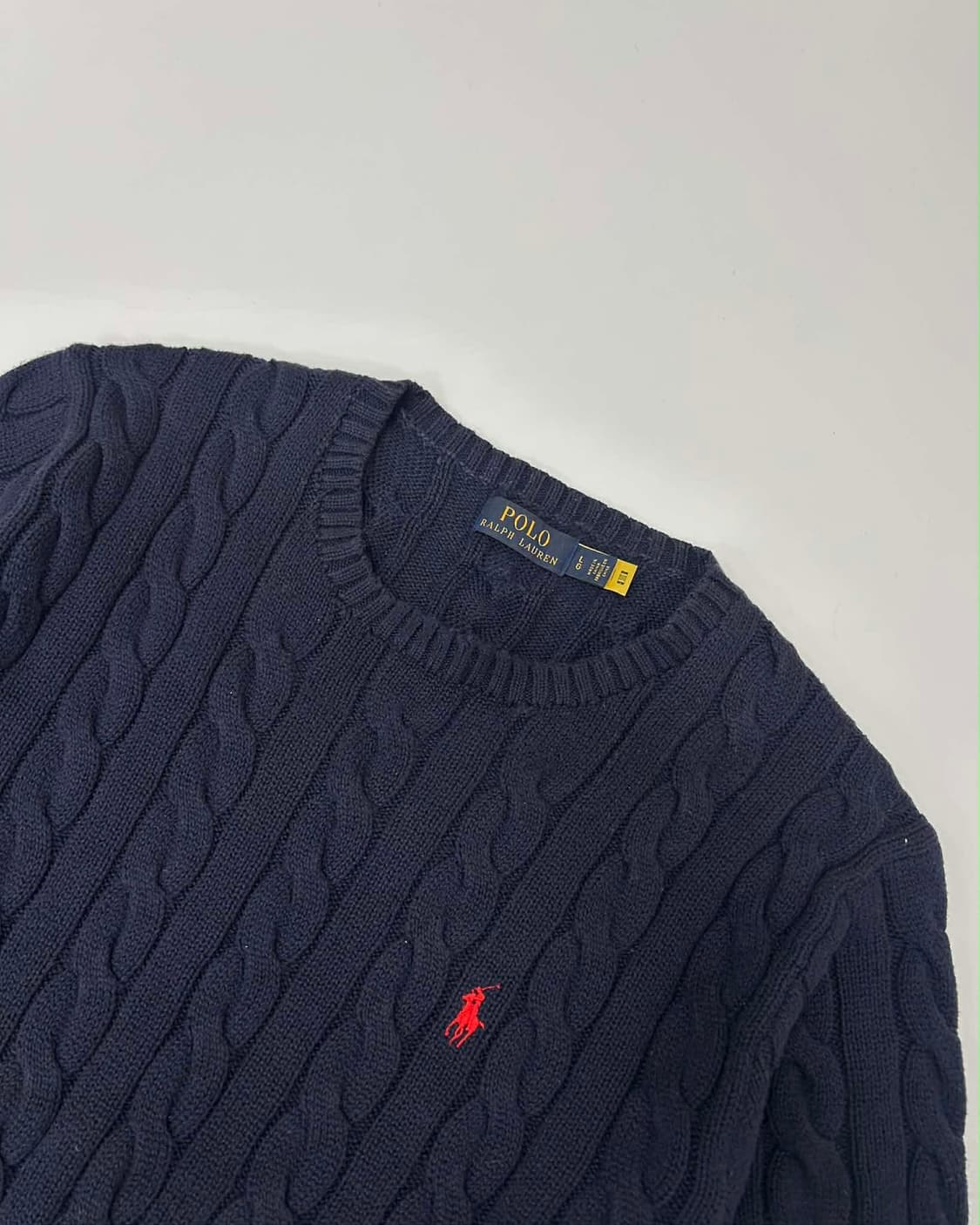 [L] 폴로 랄프로렌 신형 큐알 네이비 케이블 니트 스웨터 상품이미지7
