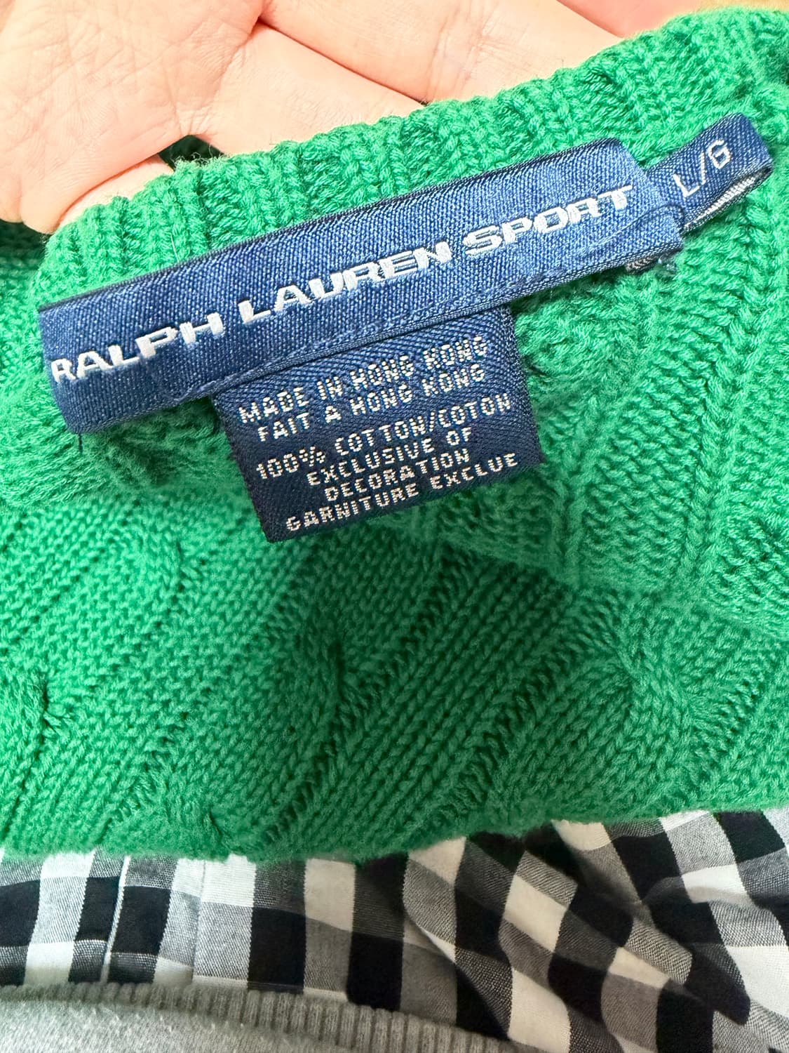 빈티지 폴로 꽈배기 케이블 니트 L 상품이미지2