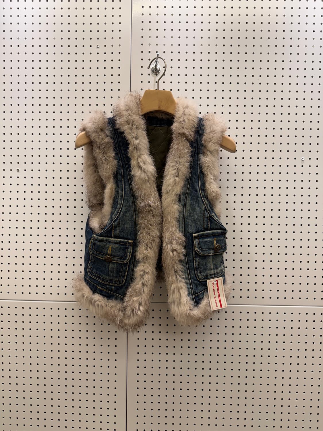 빈티지 데님 퍼 베스트 U1402 상품이미지2