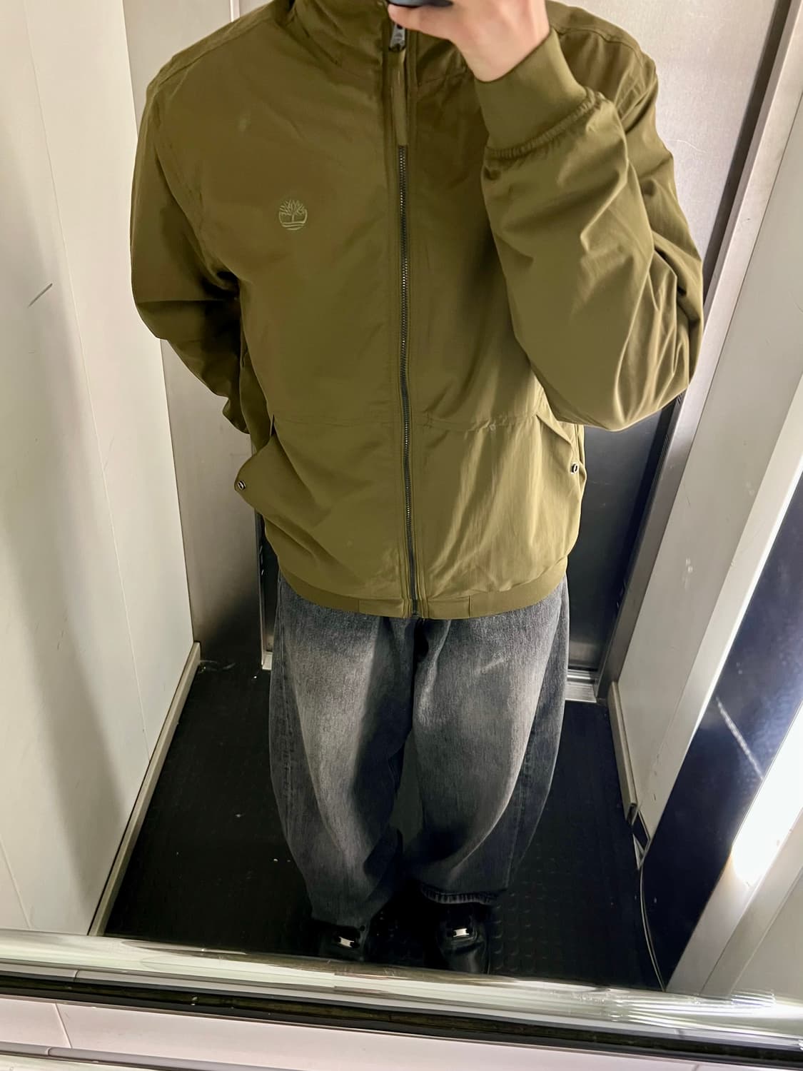 해칭룸 와이드 커브진 워시드 블랙 2(S) 사이즈 상품이미지2