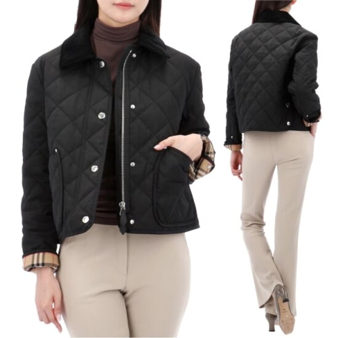 버버리 랜포드 여성 퀼팅자켓 8078519 M사이즈 블랙 상품이미지1