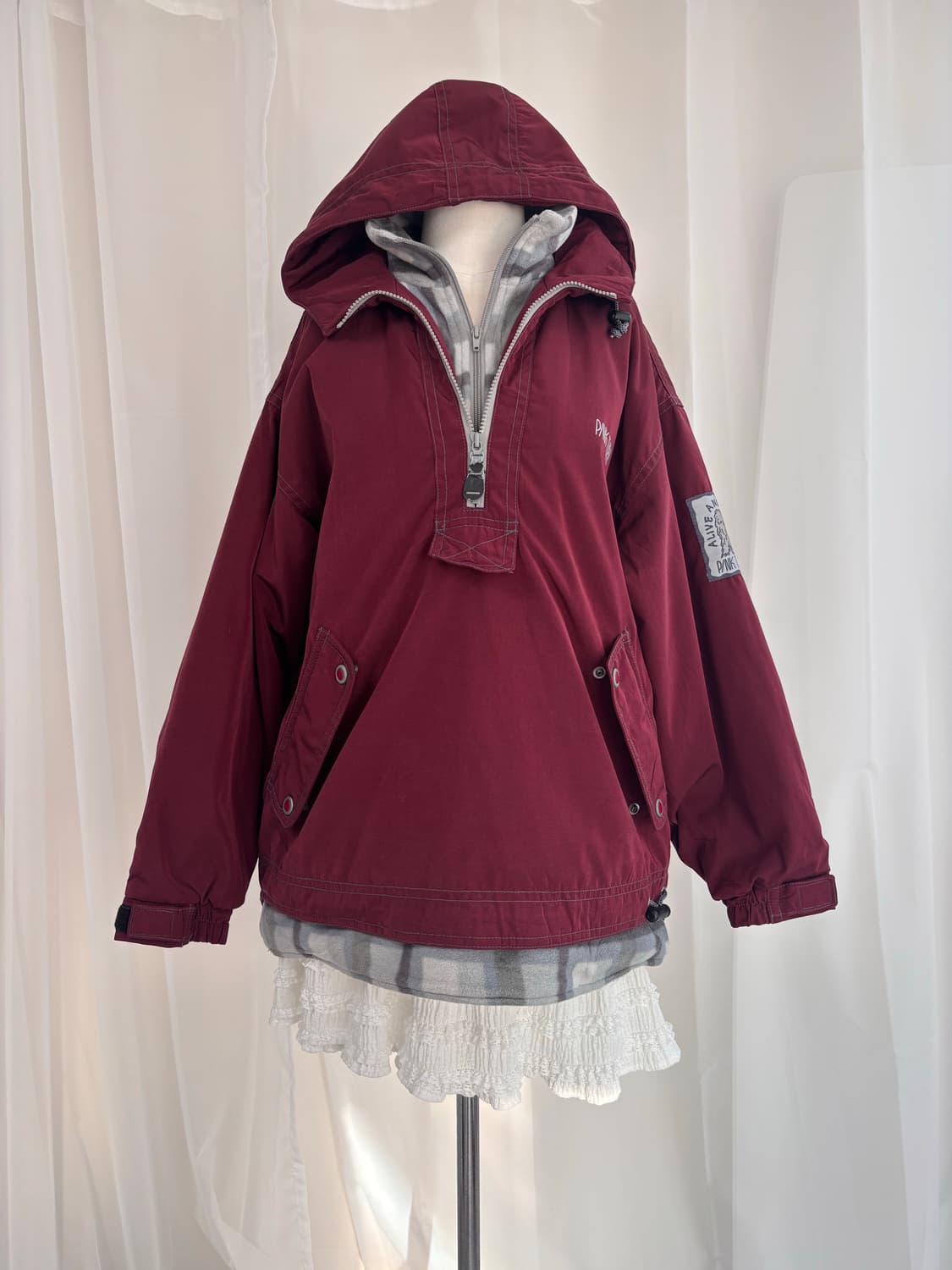 PINK TURN 플리스 이너 오버사이즈 아노락 상품이미지9