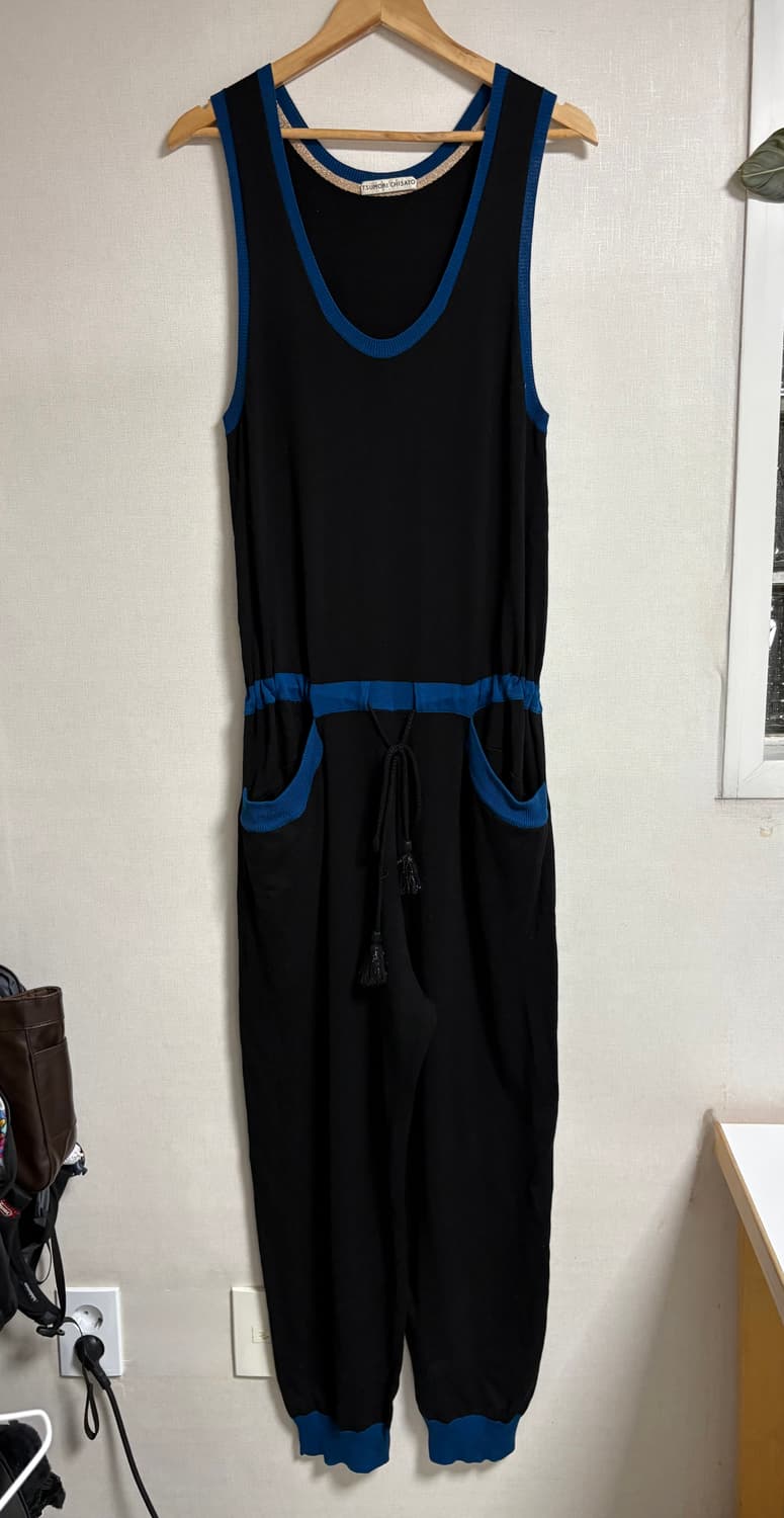 츠모리치사토 고급 배색 점프수트 상품이미지1