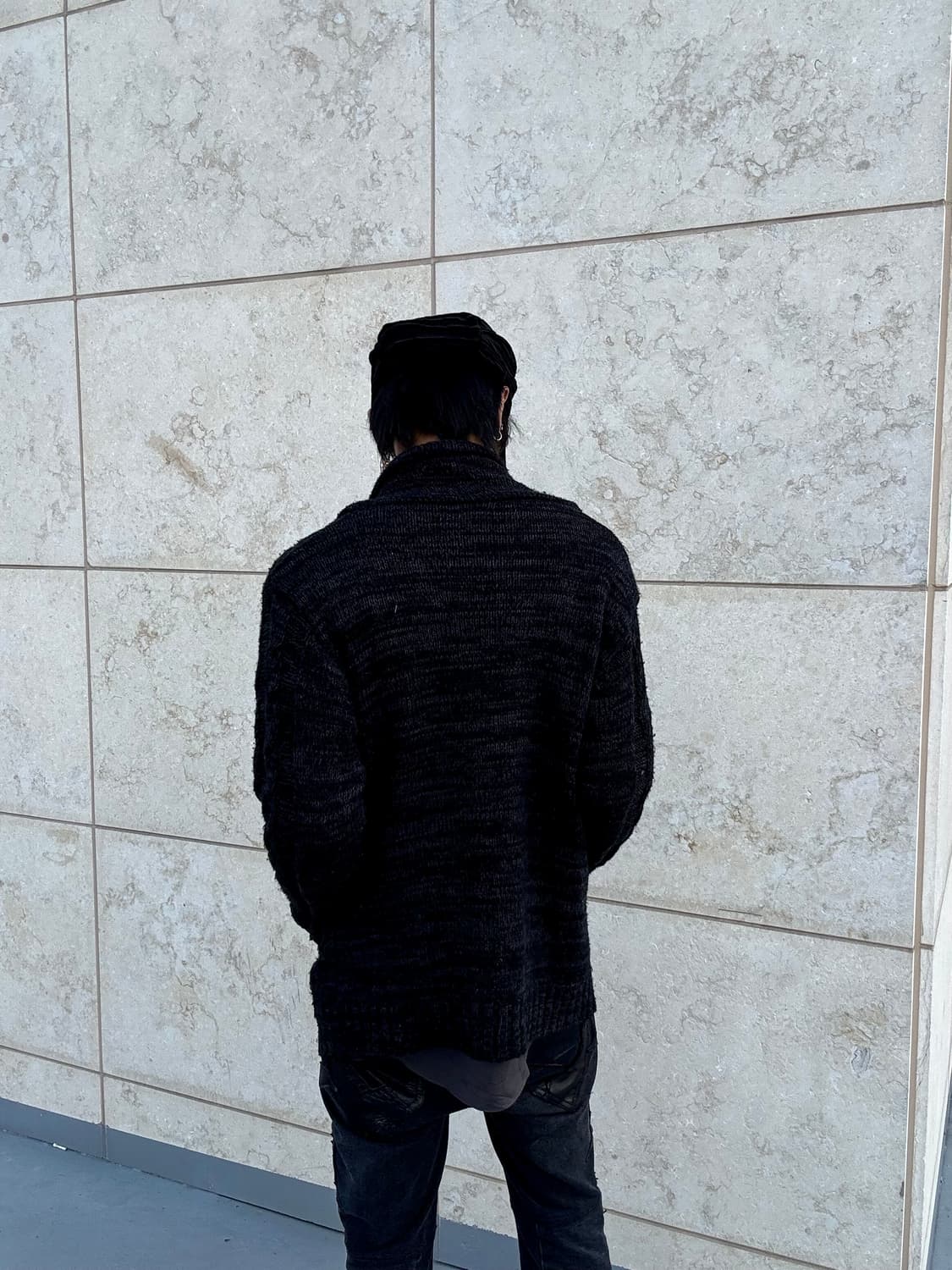“Vintage” Y2K Mood Black Knit Cardigan 상품이미지3