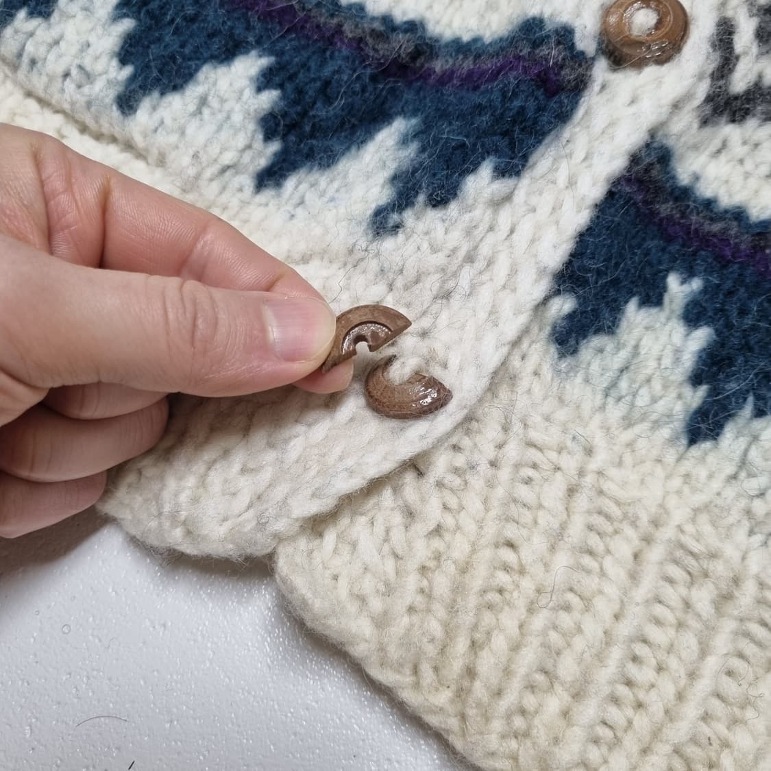 80S VINTAGE 아즈텍 코위찬 가디건 - XL 상품이미지8