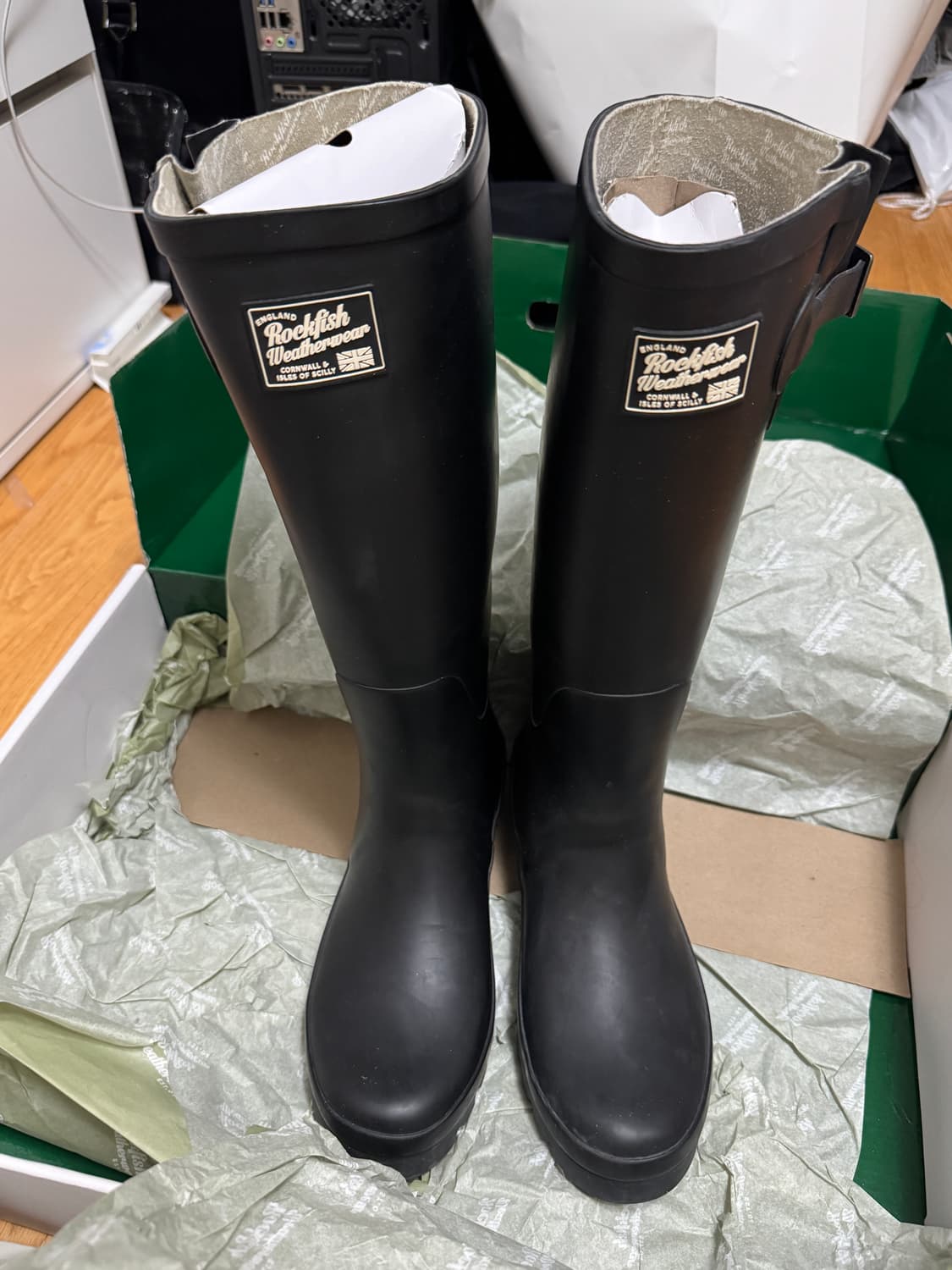 박스ㅇ)락피쉬 웨더웨어 롱 레인부츠 블랙 UK6(245) 상품이미지2