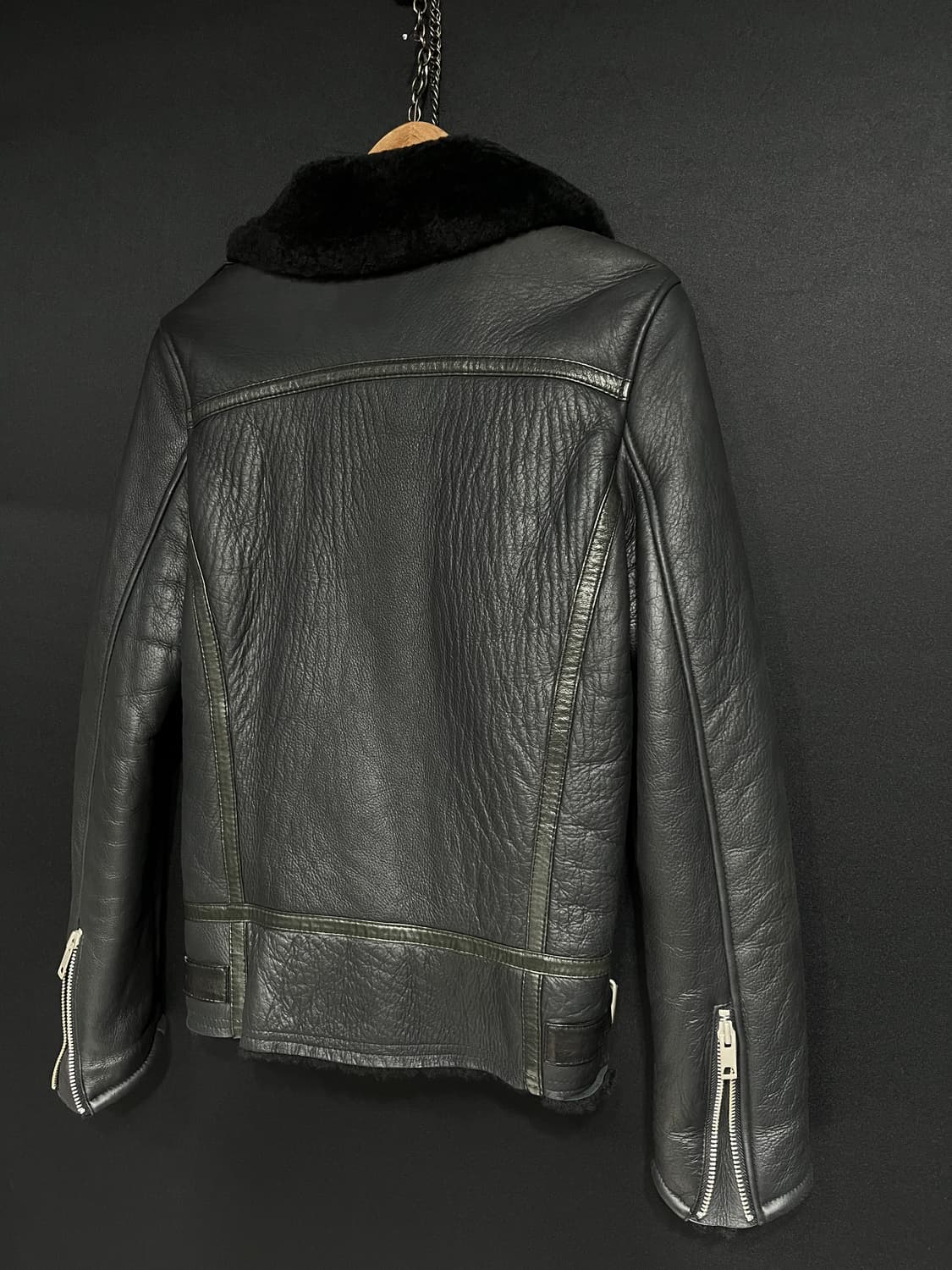 양털 2양가죽 더블라이더 시어링 자켓 상품이미지7