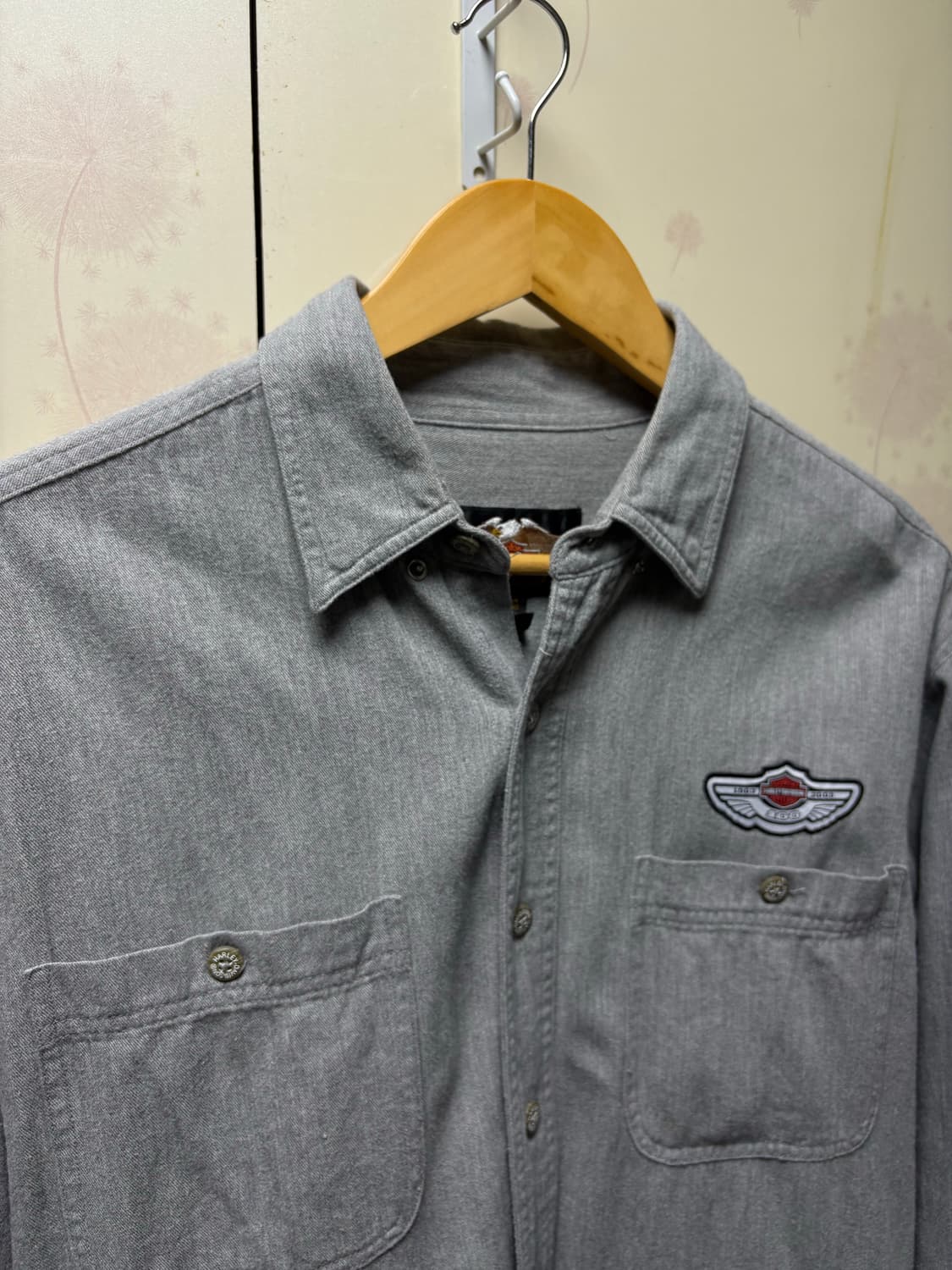 [105] 할리데이비슨 100주년 자수 심볼 셔츠 상품이미지2