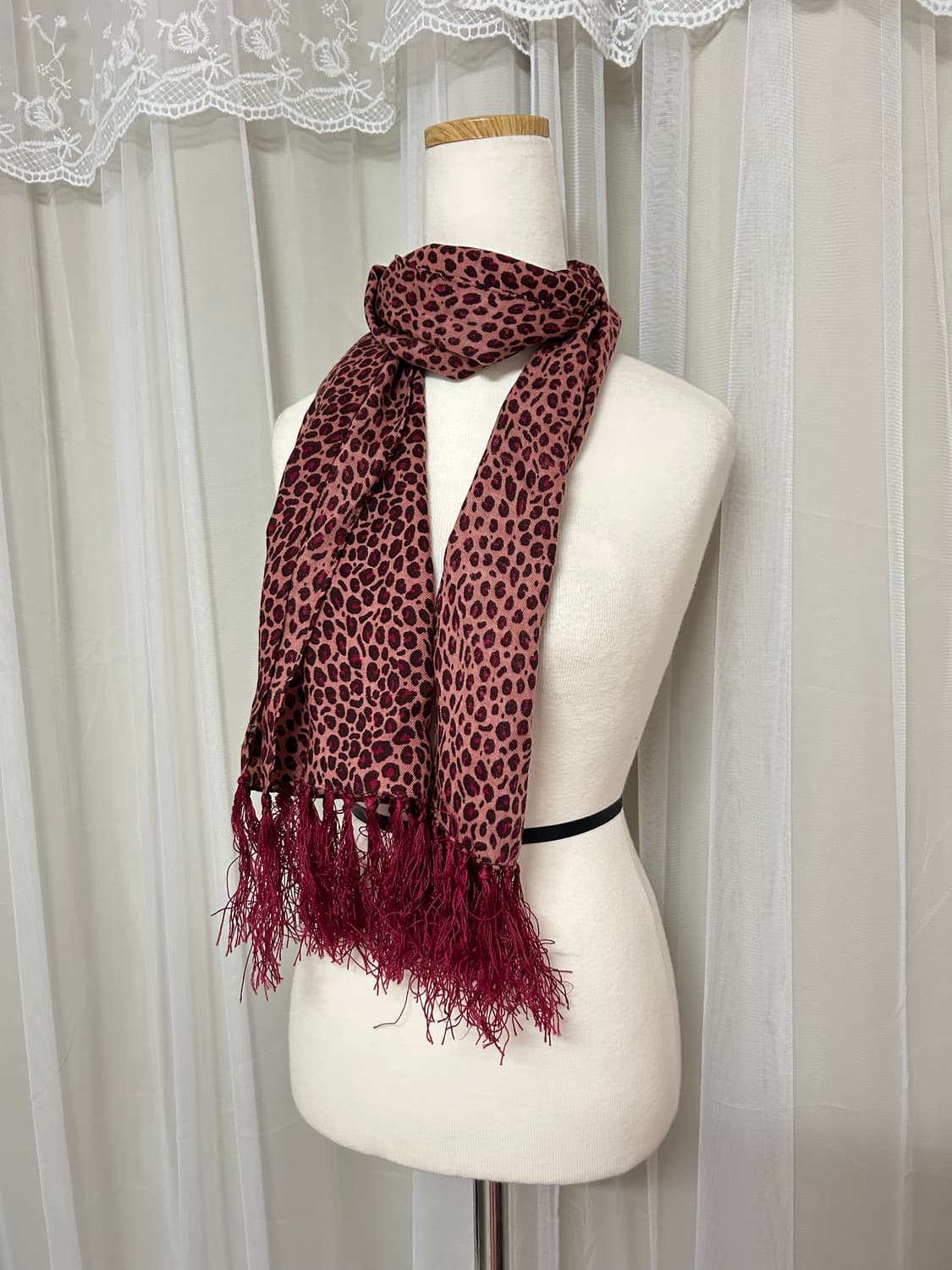 핑크 레오파드 갸루 스카프 머플러  상품이미지1