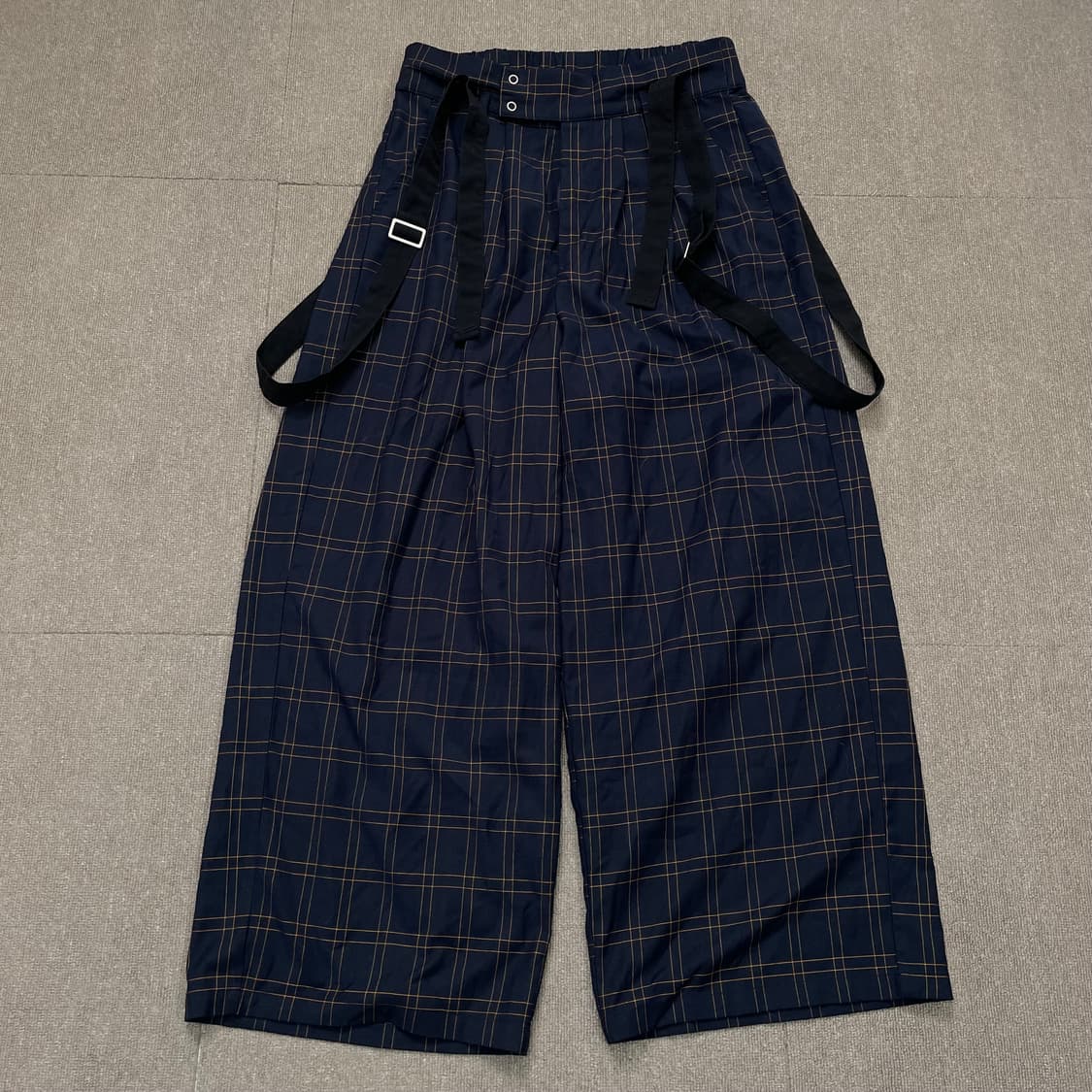 Casper John japan 캐스퍼존 서스펜더 체크 와이드 팬츠  상품이미지1