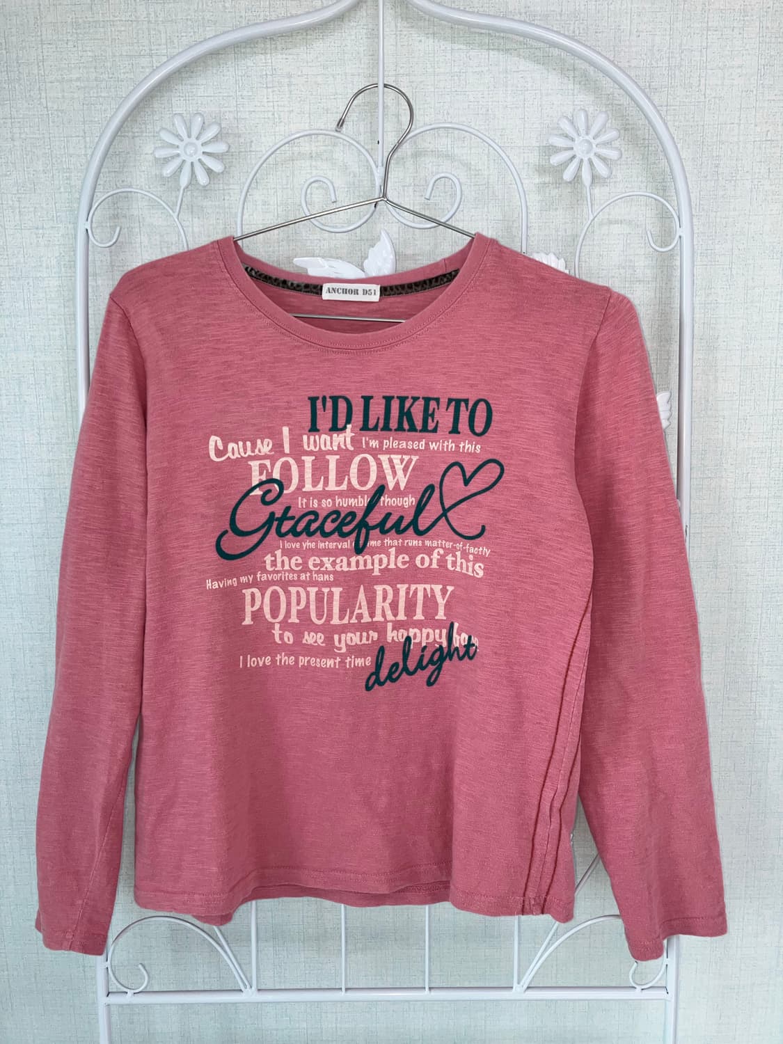 jpn vintage 핑크 레터링 롱 슬리브 y2k 스트릿 갸루 펑키 상품이미지4