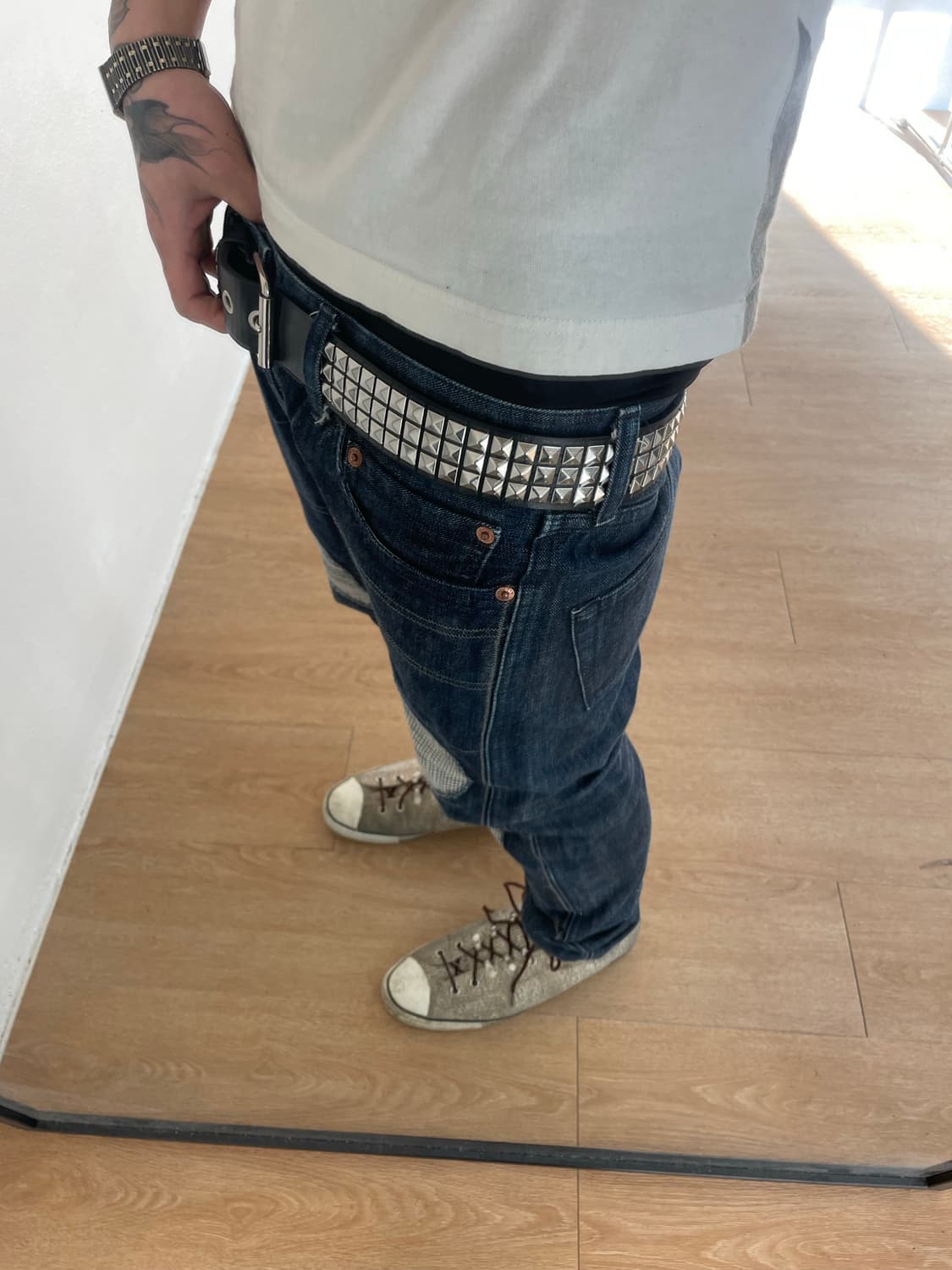 스터드 벨트 검정 상품이미지3