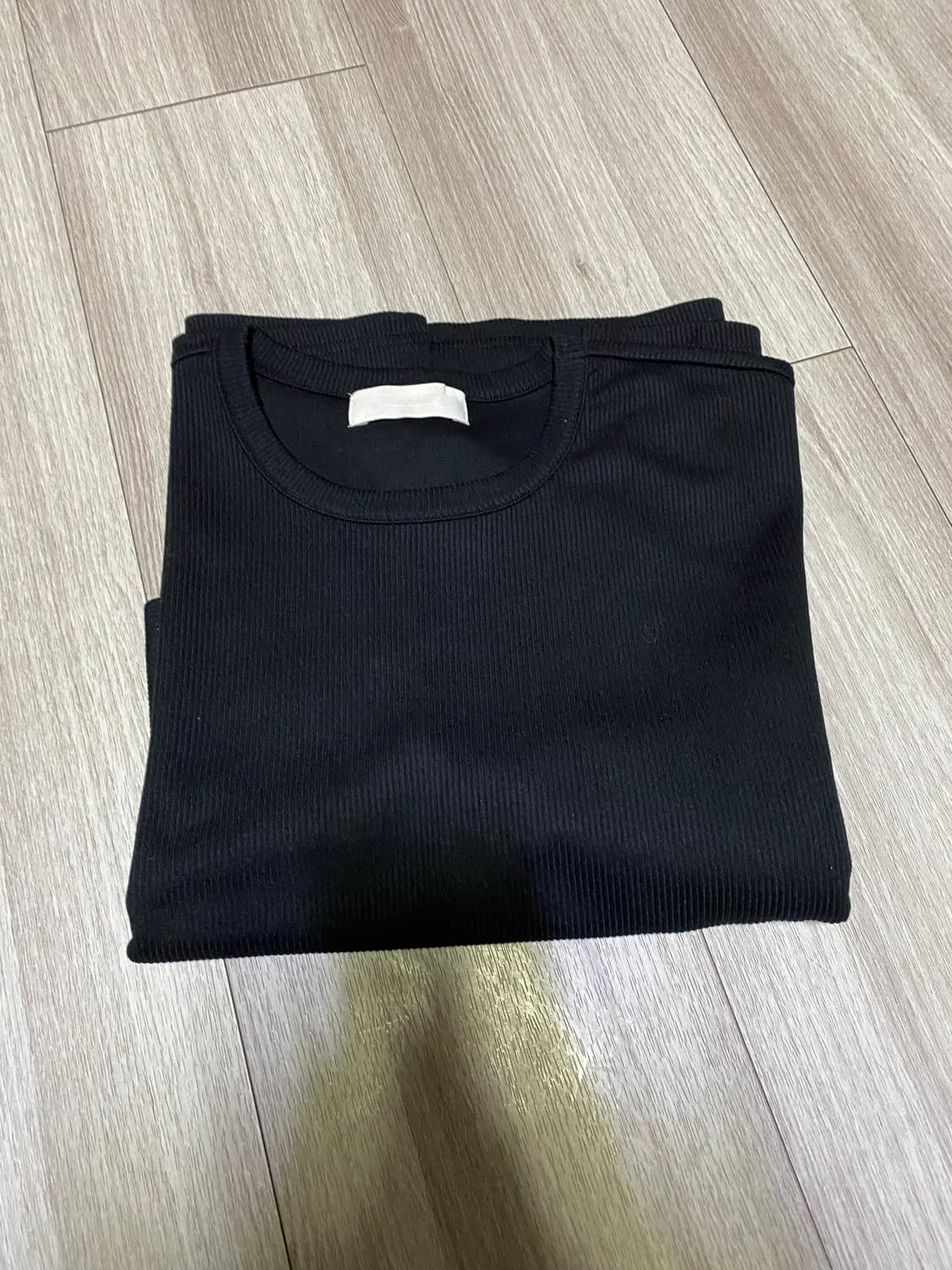 미나브 골지 크롭 롱 슬리브 블랙 L 상품이미지2