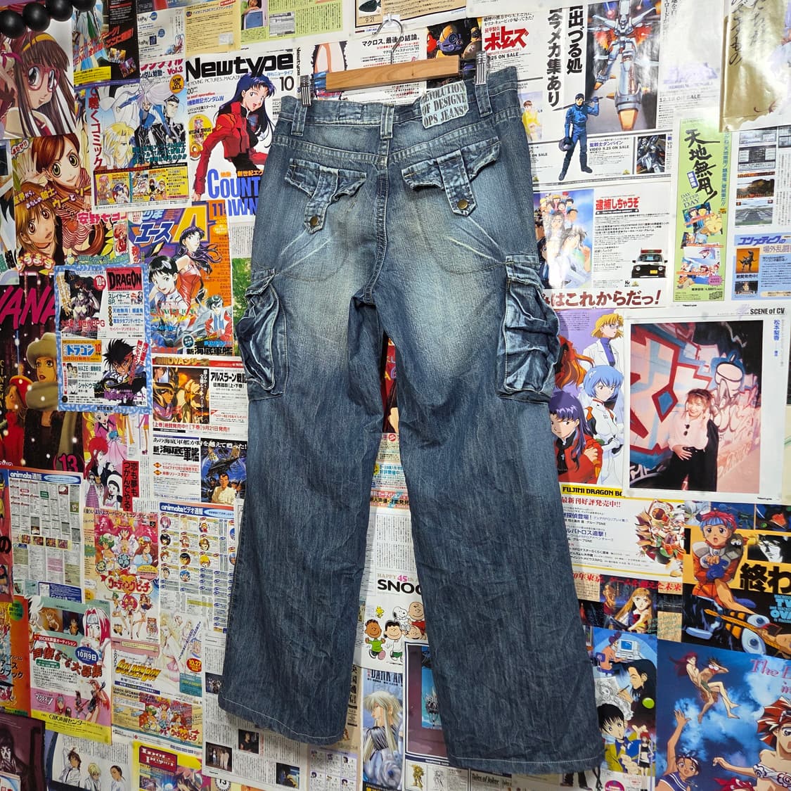 빈티지 연청 멀티포켓 워싱 카고 데님팬츠 상품이미지5