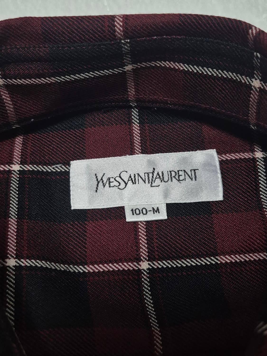 YSL 입생로랑 버건디 체크셔츠남성 100사이즈 상품이미지4