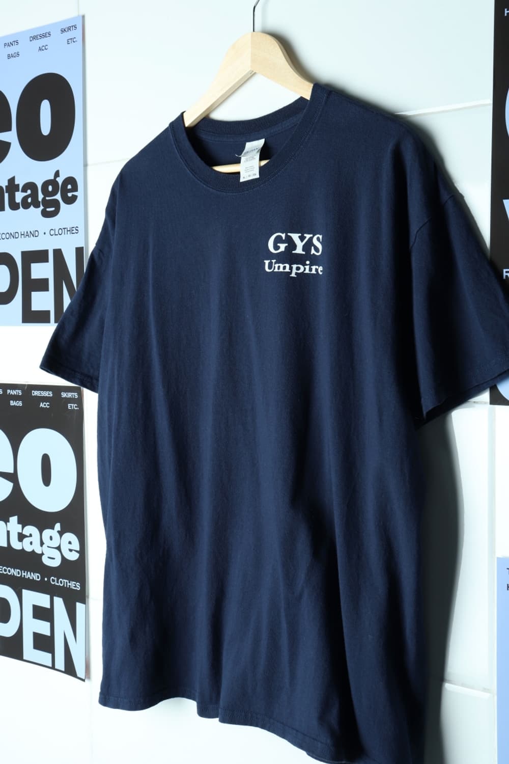 (XL-3XL) 길단 반팔 티셔츠 빅사이즈 USA 네이비-H30047 상품이미지1