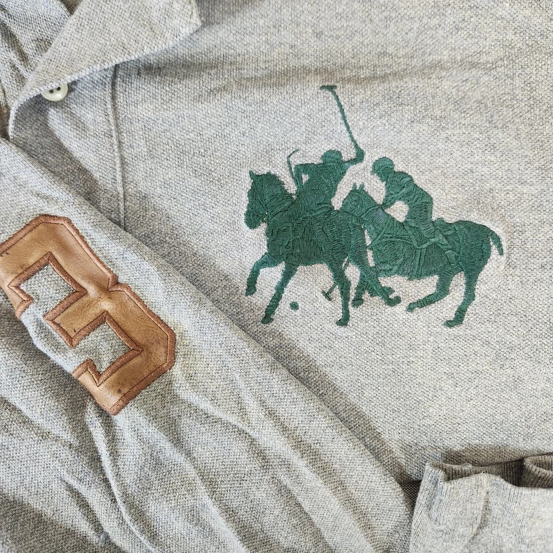 폴로 랄프로렌 레더 트림 빅포니 롱슬리브 카라티 상품이미지4