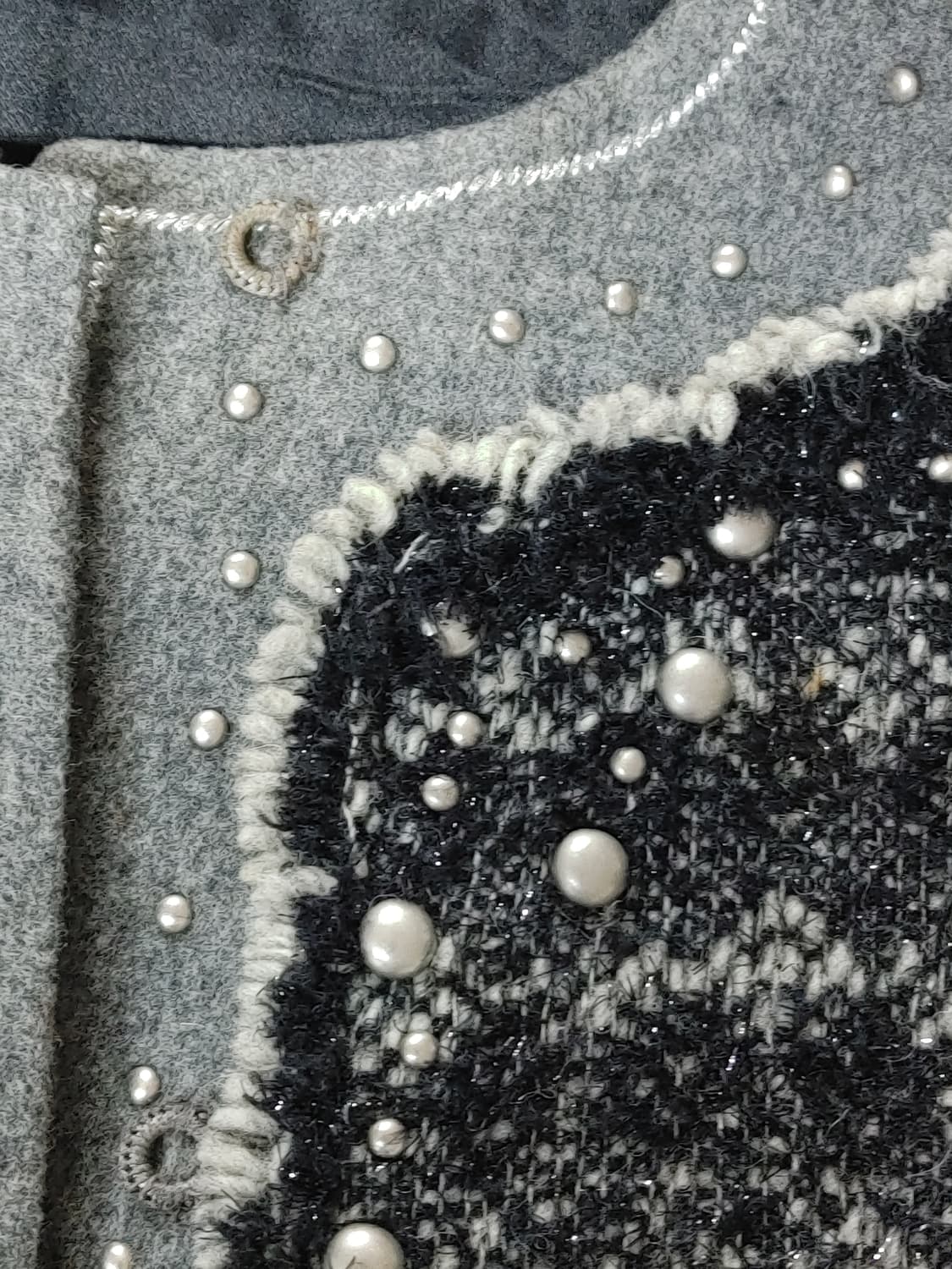 오브제 강진영 스터드징장식 여성 모직  하프롱코트 상품이미지6