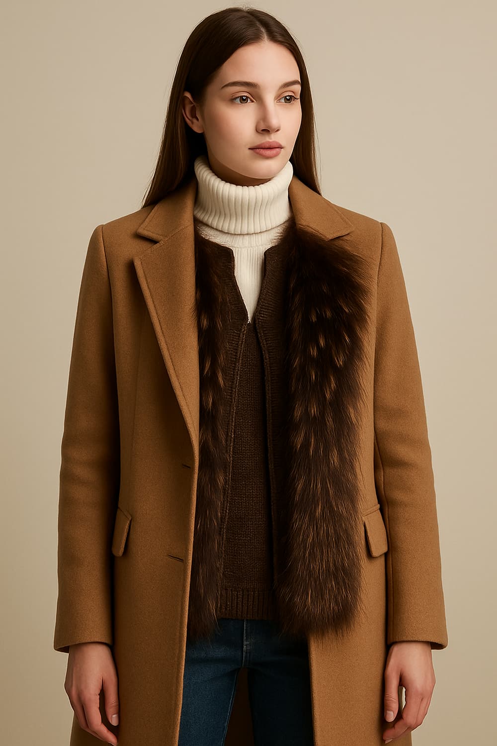 (레어템)플라스틱아일랜드 천연 라쿤퍼 니트 베스트 S 44~55 상품이미지1