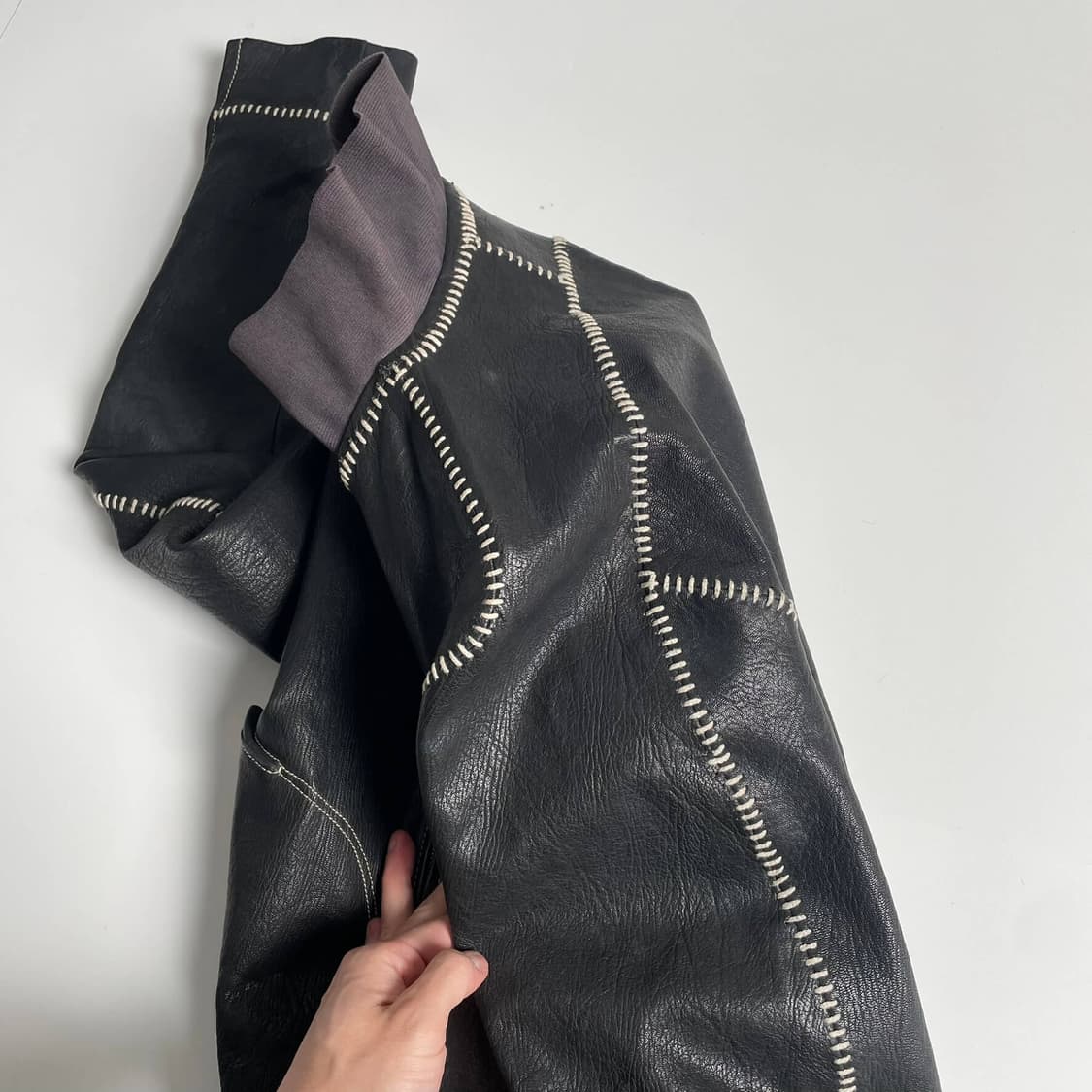 Emporio armani 소가죽 야구공 스티치 자켓 상품이미지5