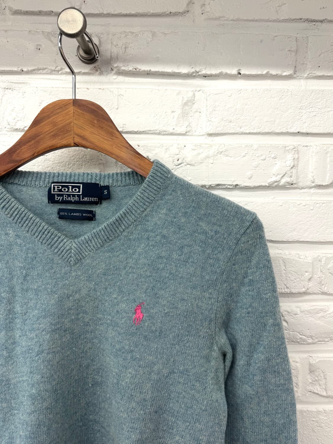 폴로 블루 브이넥 니트 상품이미지4