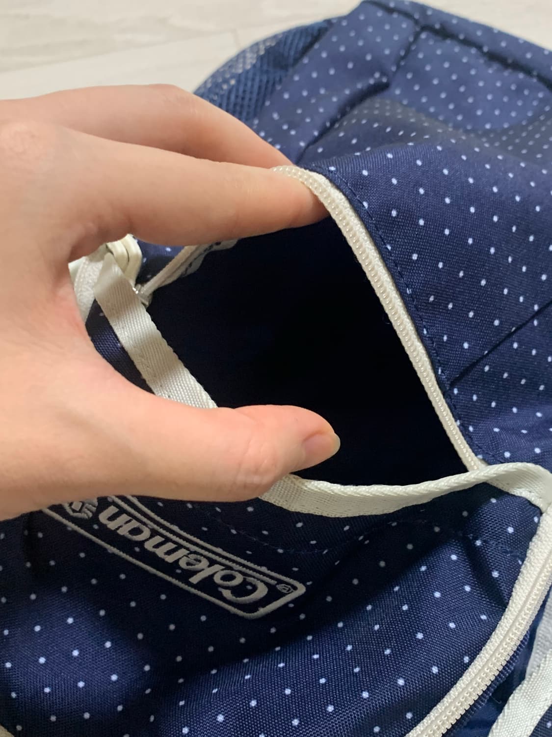 콜맨 도트 백팩 일본 빈티지 모리걸 하구미 마루 카모메산장 카메 상품이미지5