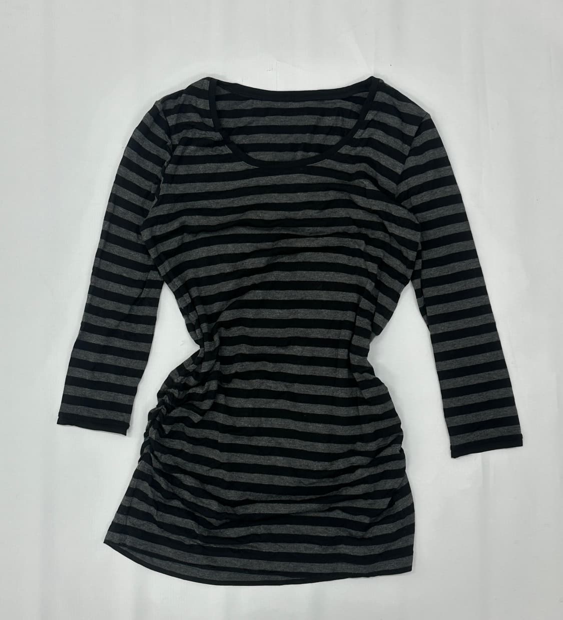 🖤나나깔 사이드 셔링 7부 롱 티셔츠🖤스프라이트 단가라 레이어드 상품이미지3