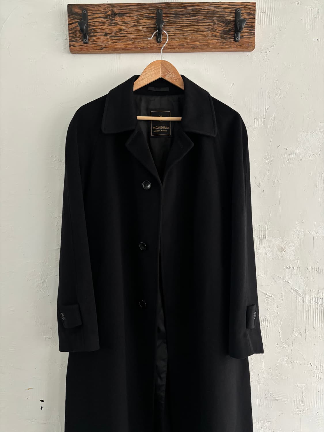 Yves Saint Laurent 입생로랑 블랙 캐시미어 혼방 롱 코트  상품이미지3