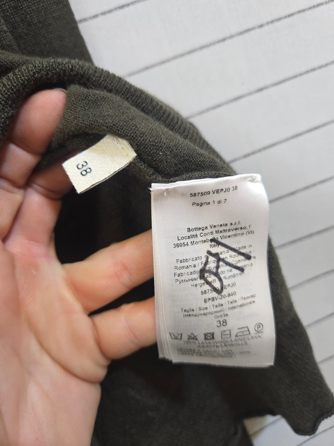 보테가베네타 니트 스웨터 카키색 상품이미지7