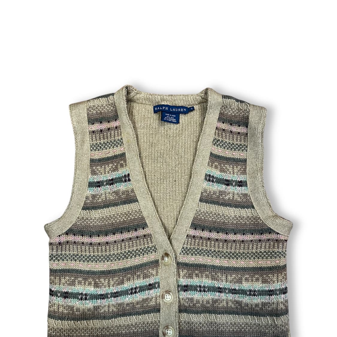 폴로랄프로렌 실크 페어아일 니트 조끼 상품이미지2