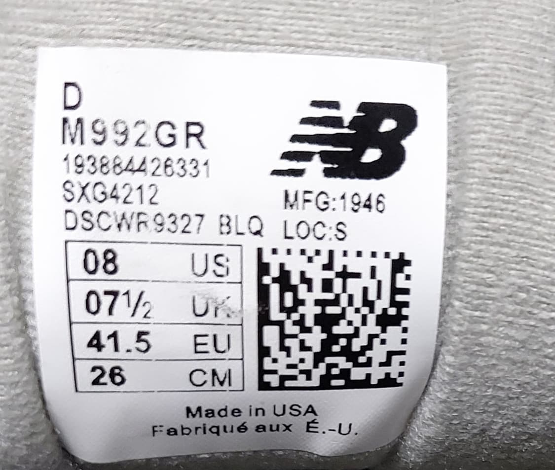 뉴발란스 992 메이드 인 USA 그레이(260mm)

 상품이미지9