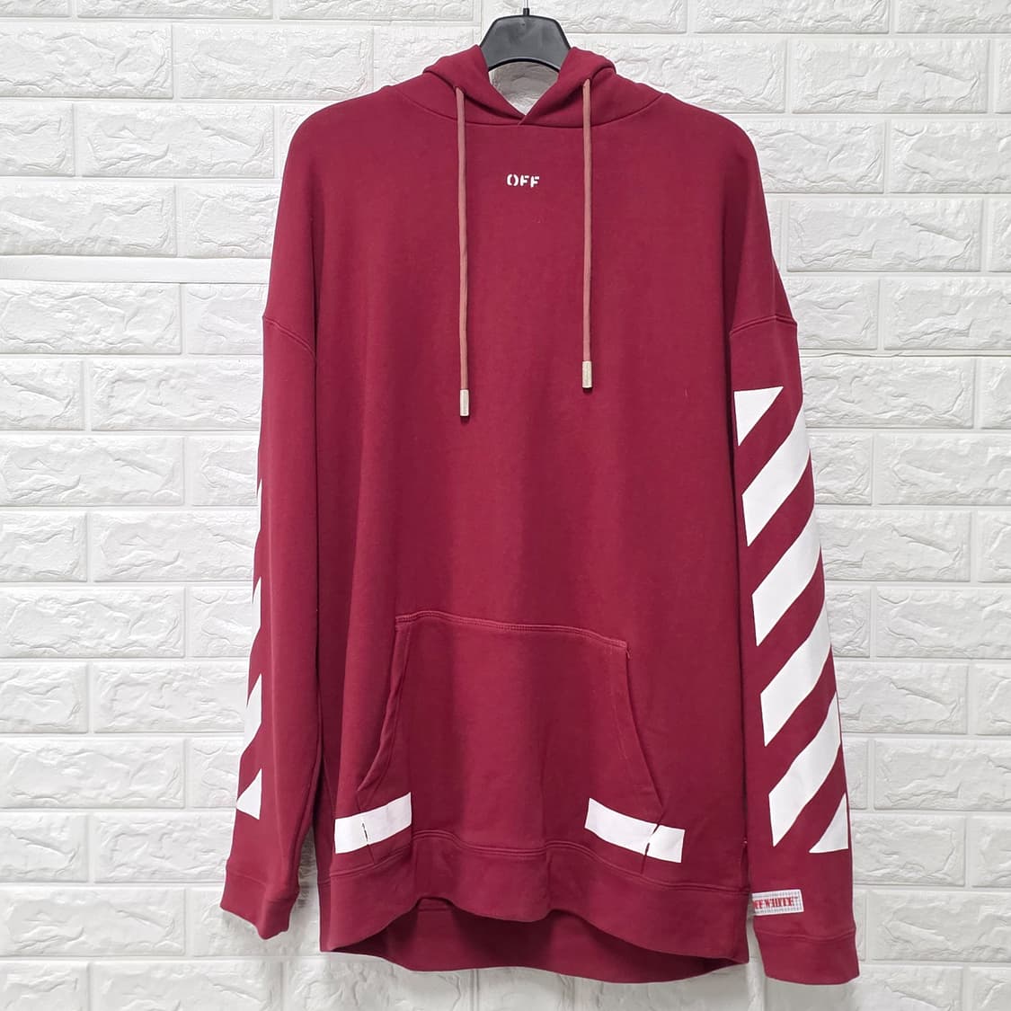 택포_ 오프화이트 버건디 후드티 XL 상품이미지1