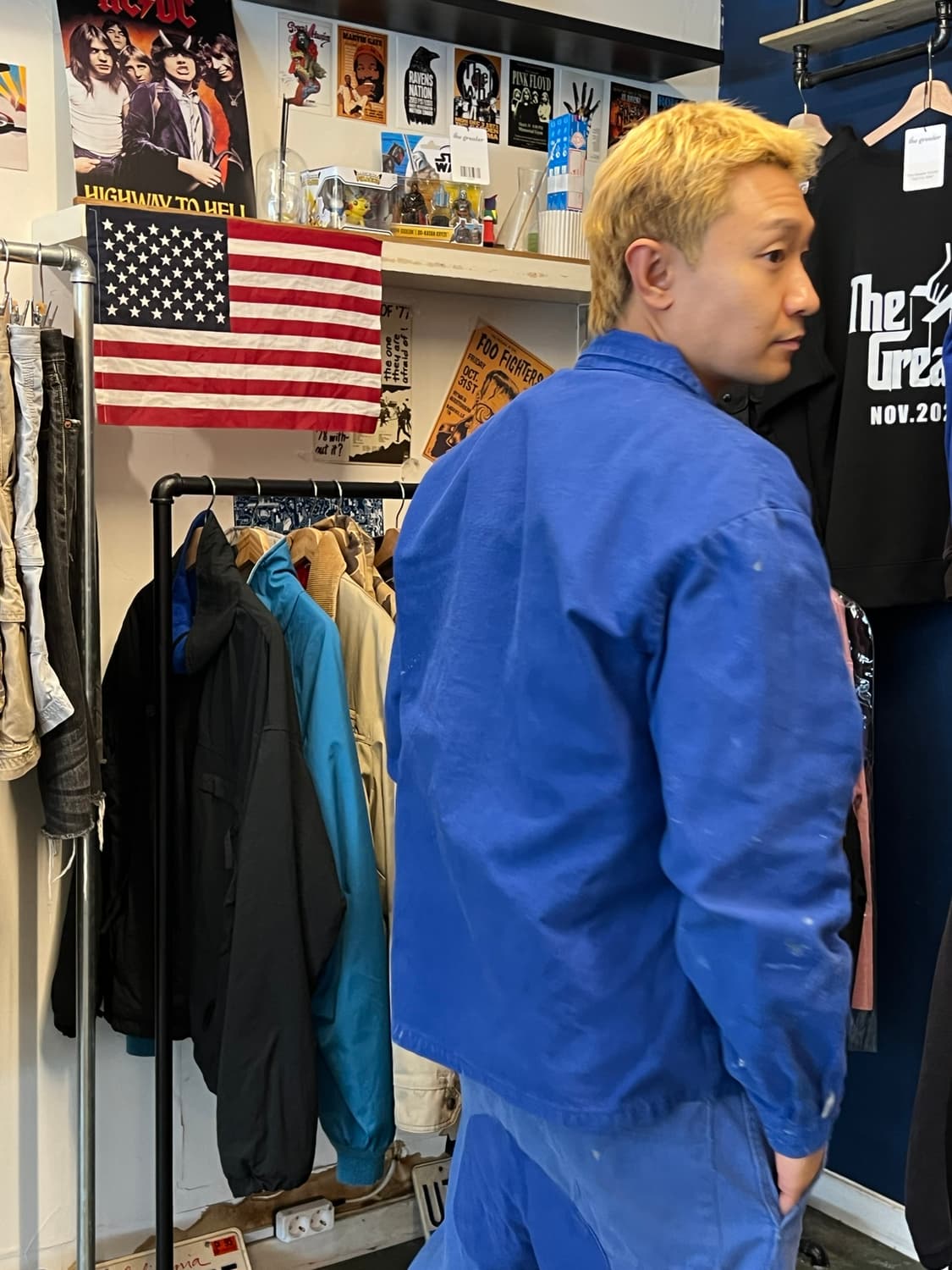 80's [L] 빈티지 프렌치 워크 자켓 프랑스 페인팅 디스트로이드 상품이미지7