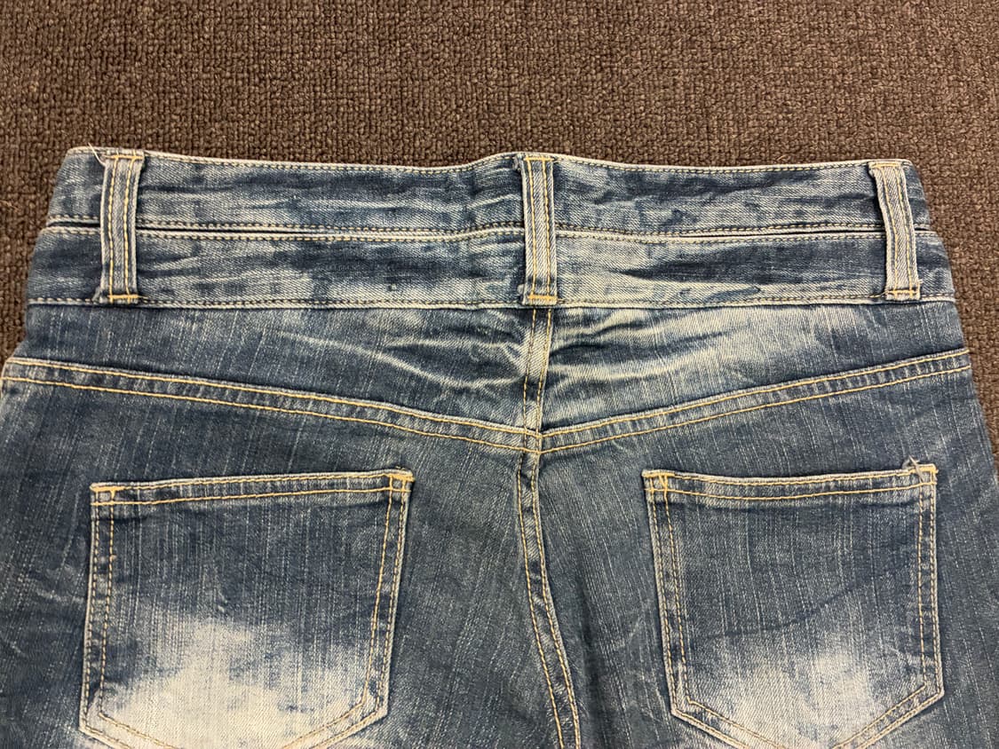 OS)Japanese vintage 여성 셔링 디자인 레이어드 데님팬츠 상품이미지9