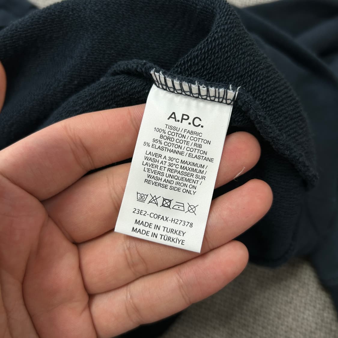 아페쎄 APC 네이비 맨투맨(L) 상품이미지5