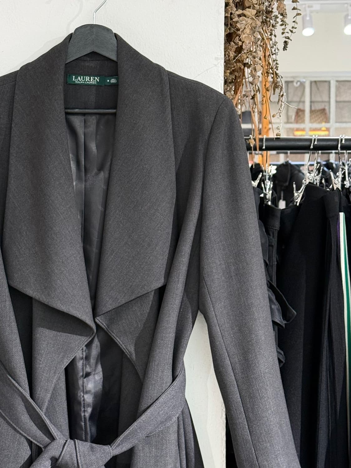 로렌 랄프로렌 차콜 드레이프 벨티드 코트 상품이미지3